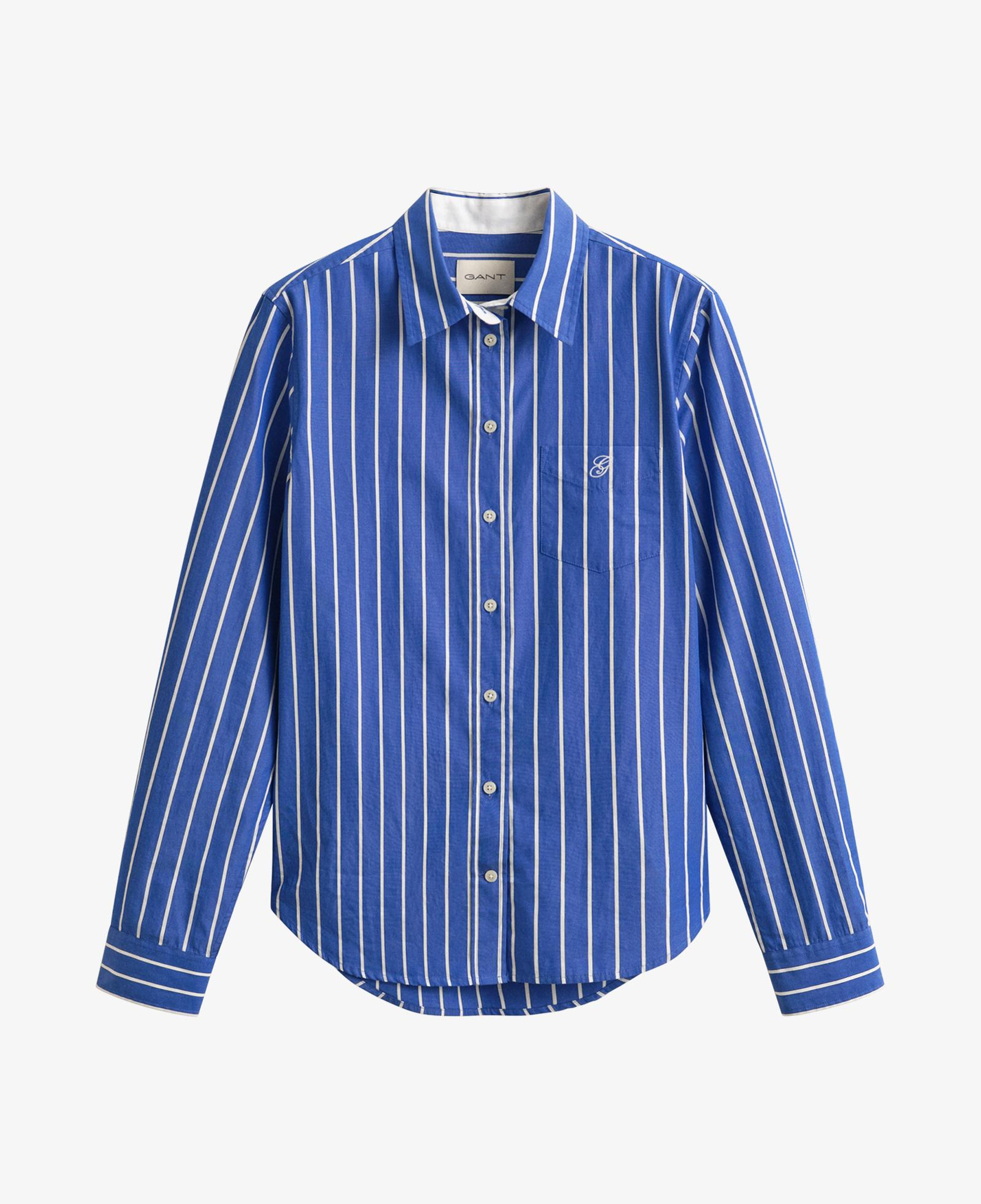 GANT Kadın Mavi Regular Fit Çizgili Gömlek