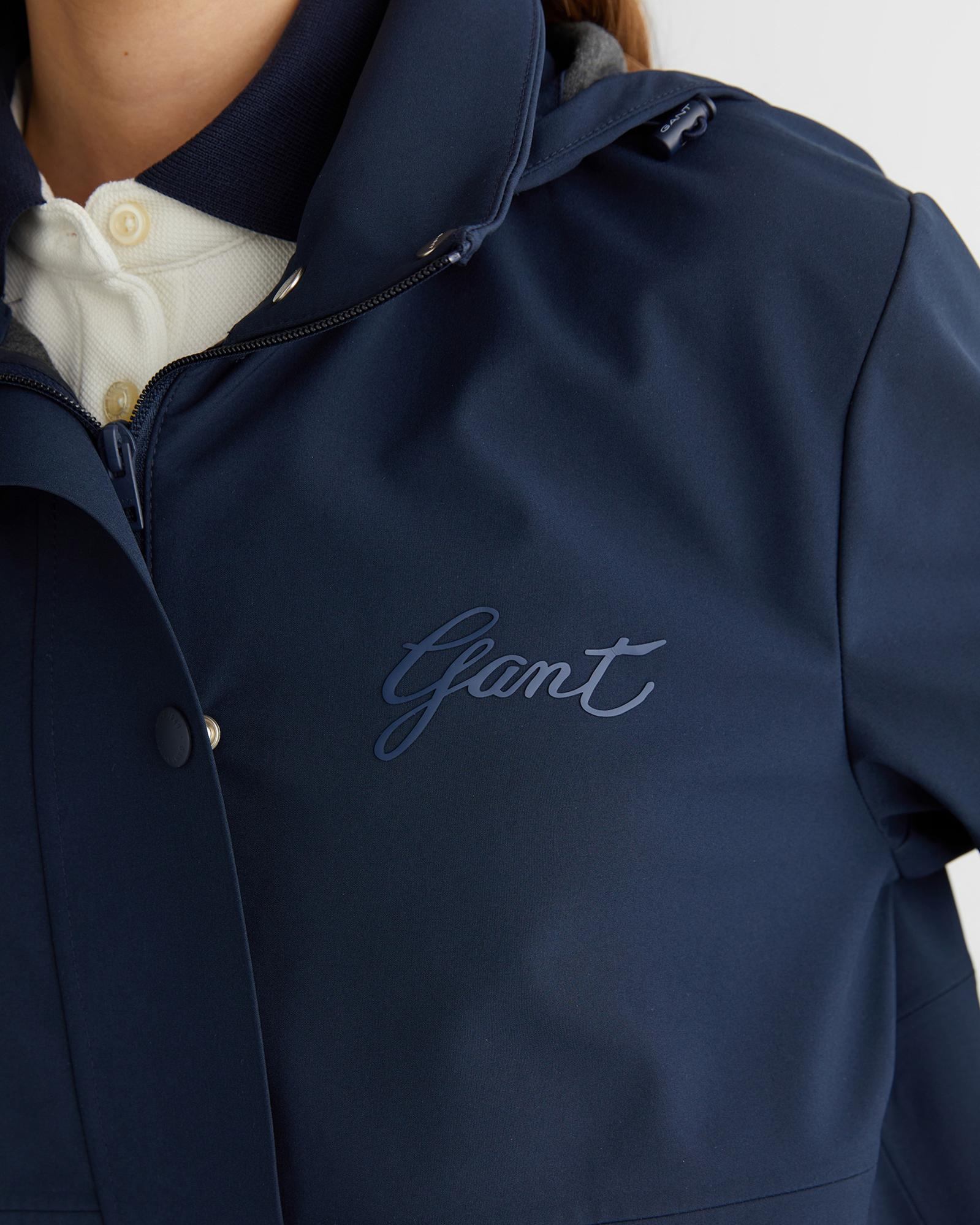 GANT Kadın Lacivert Kapüşonlu Logolu Ceket
