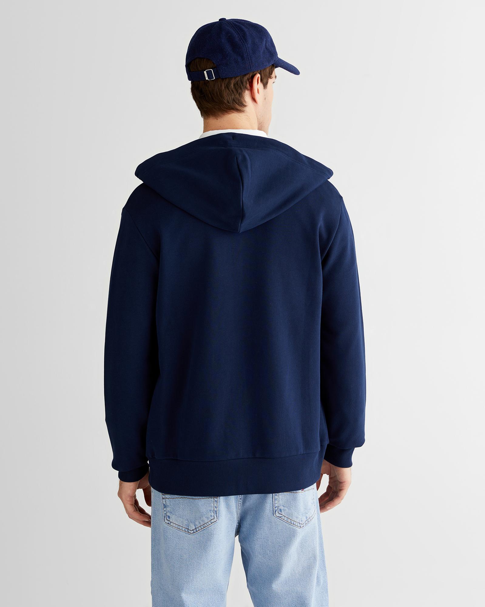 GANT Erkek Lacivert Regular Fit Kapüşonlu Sweatshirt
