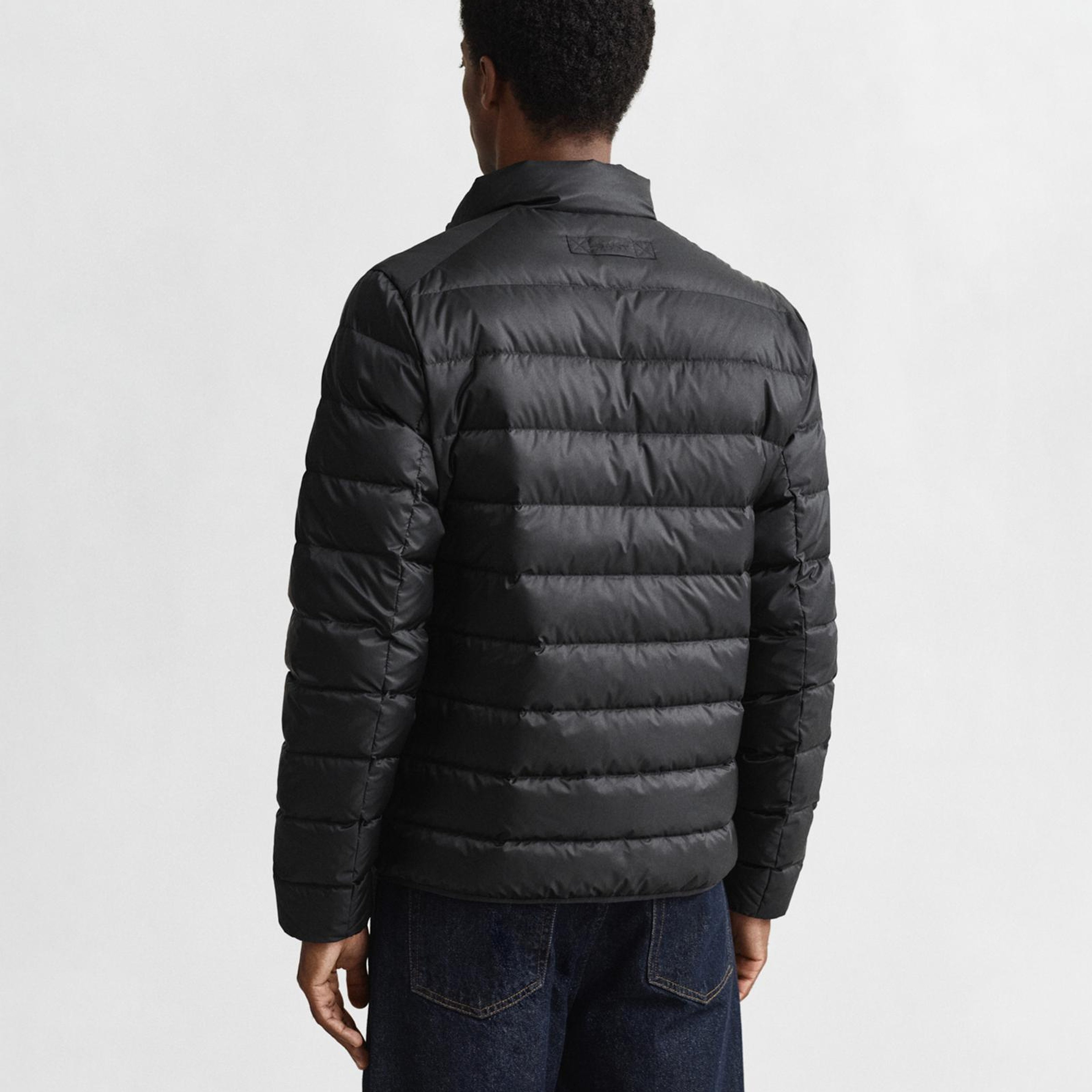 GANT Erkek Siyah Regular Fit Dik Yaka Kaz Tüyü Mont