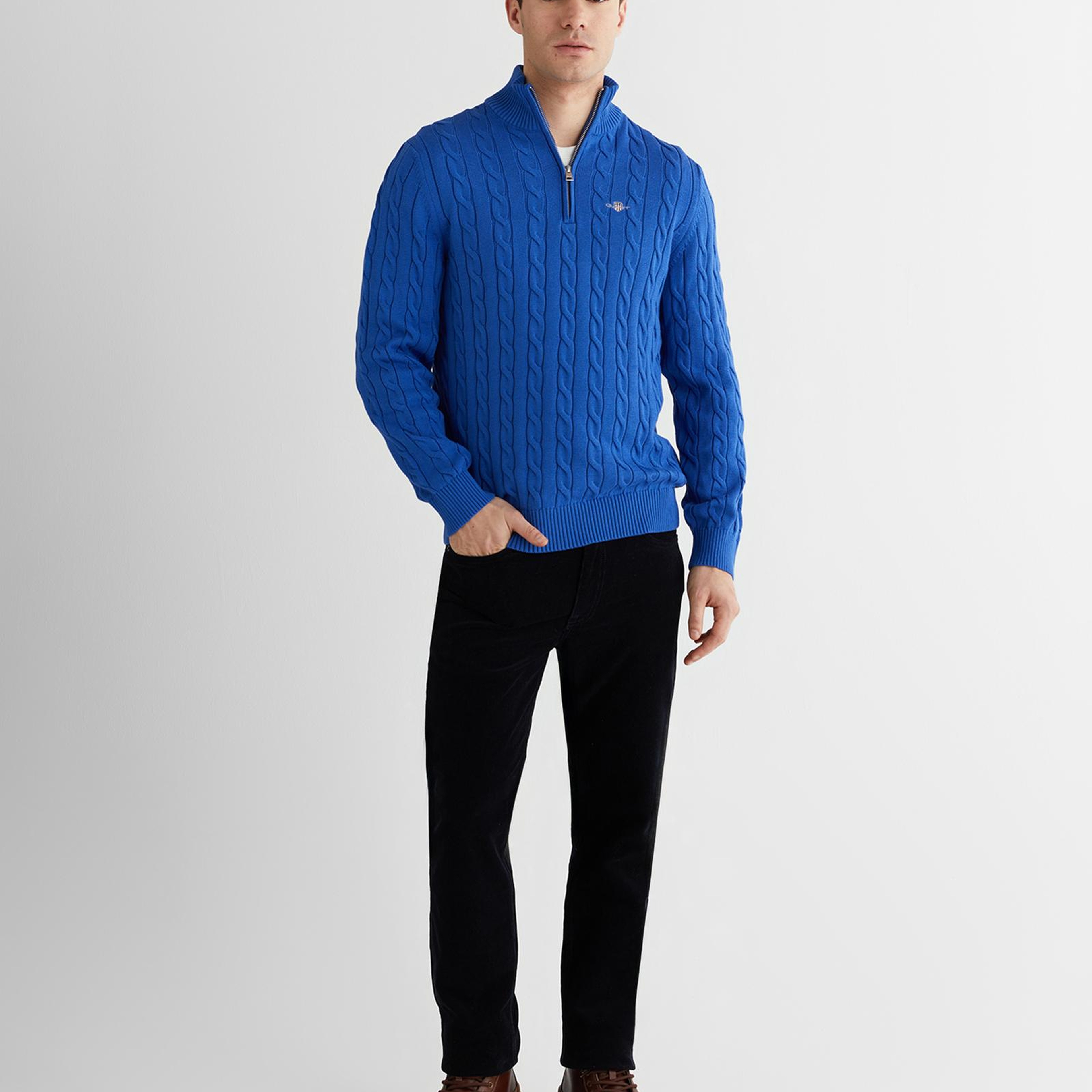 GANT Erkek Mavi Regular Fit Kazak