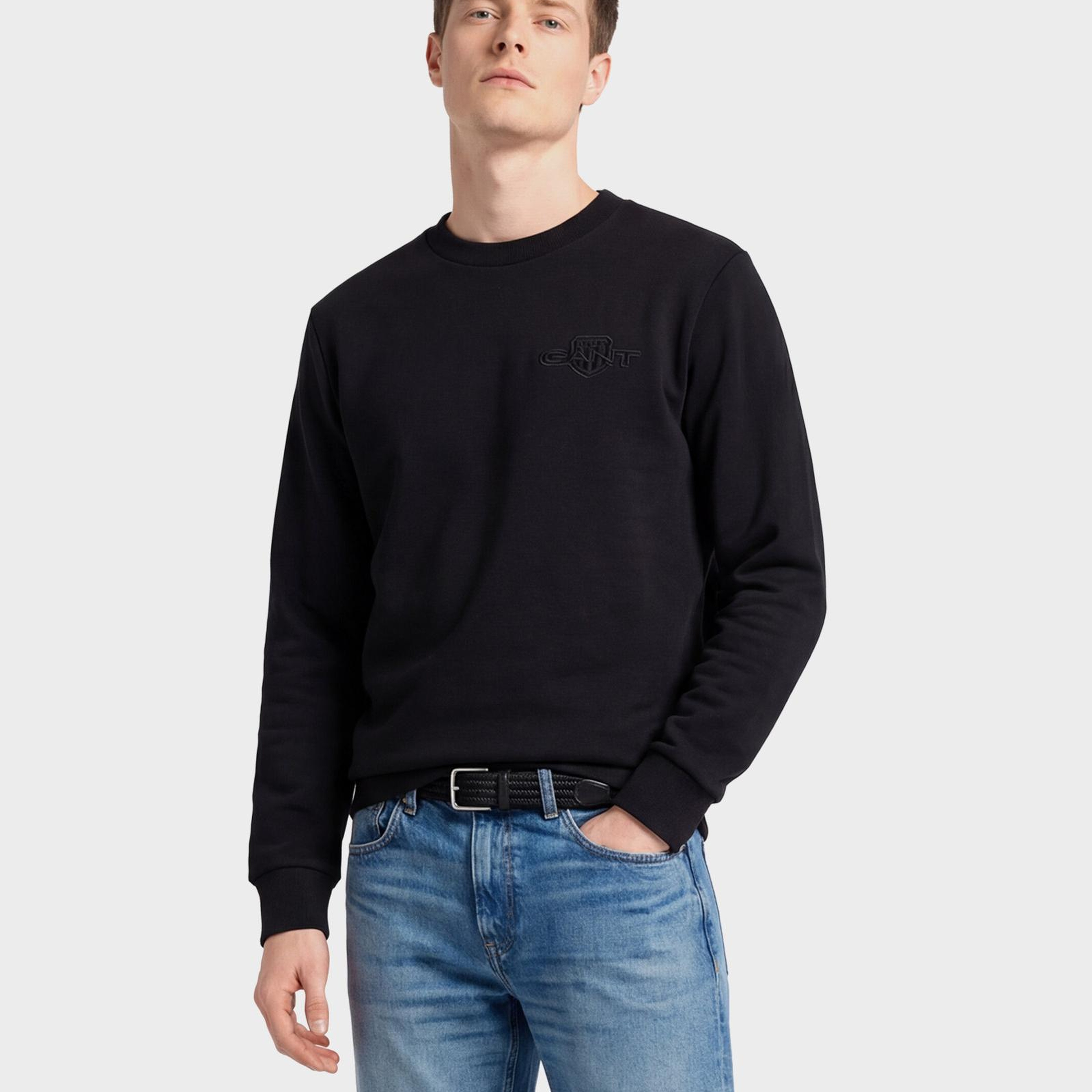 GANT Erkek Siyah Regular Fit Sweatshirt