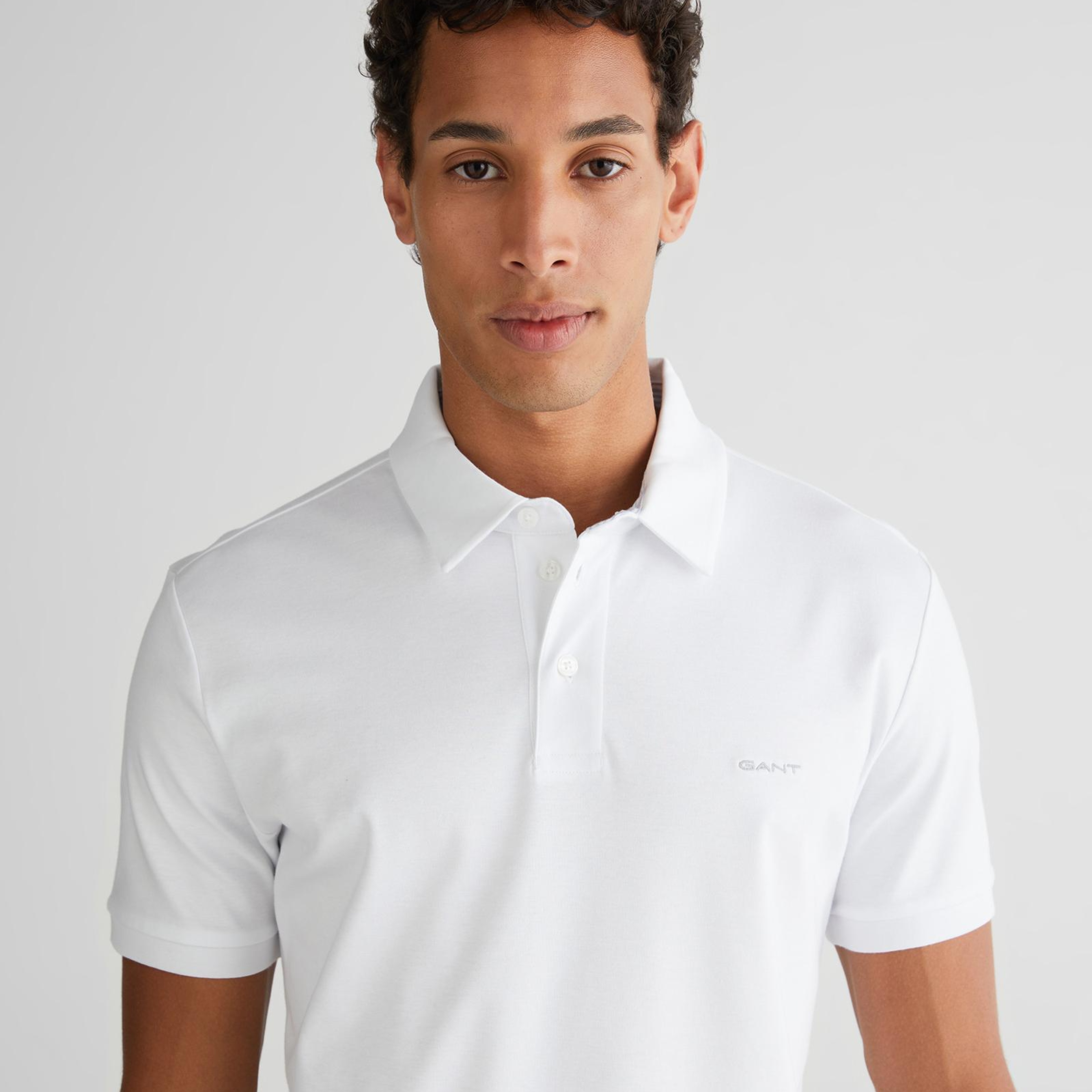 GANT Erkek Beyaz Slim Fit Polo