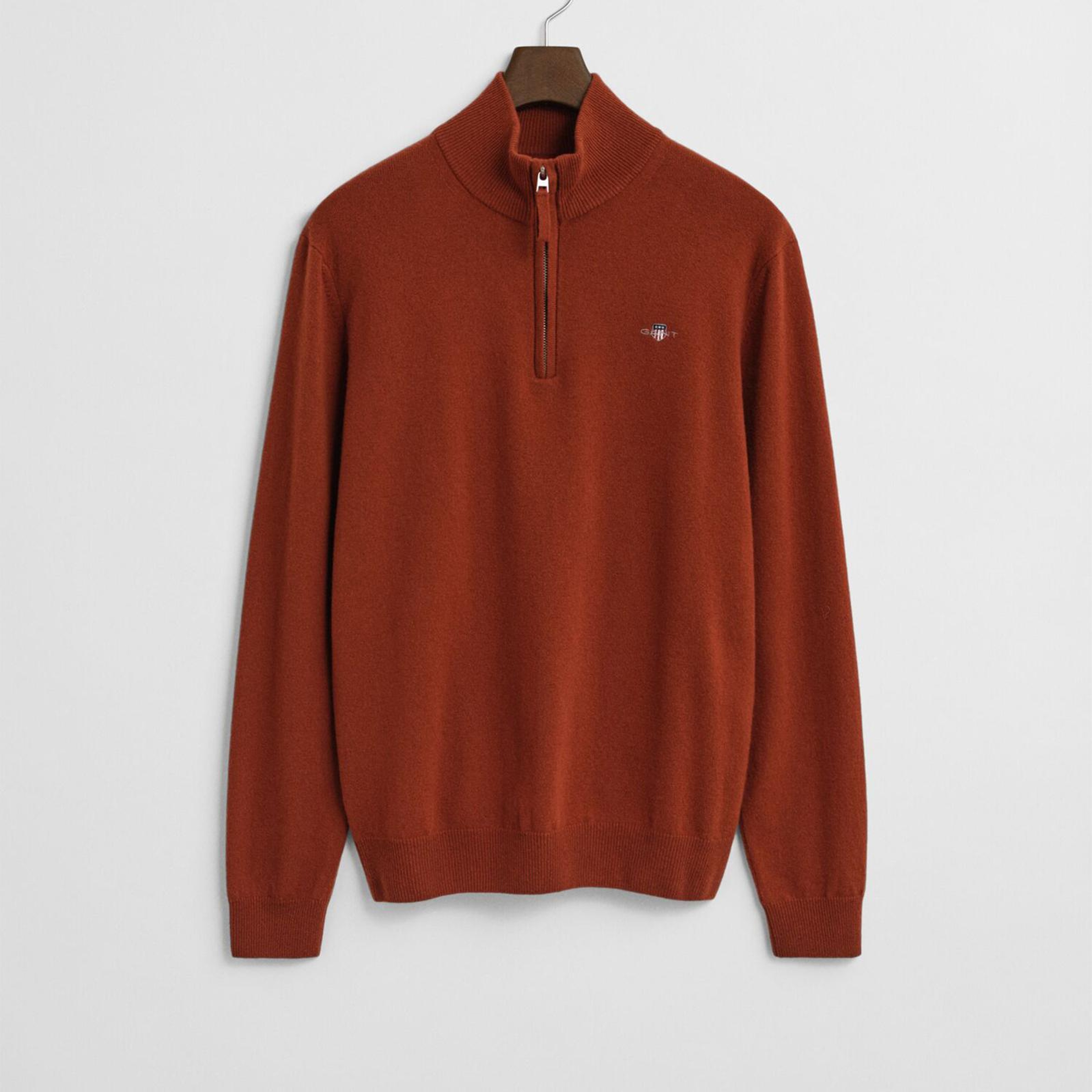 GANT Erkek Kırmızı Regular Fit Yarım Fermuarlı Kazak