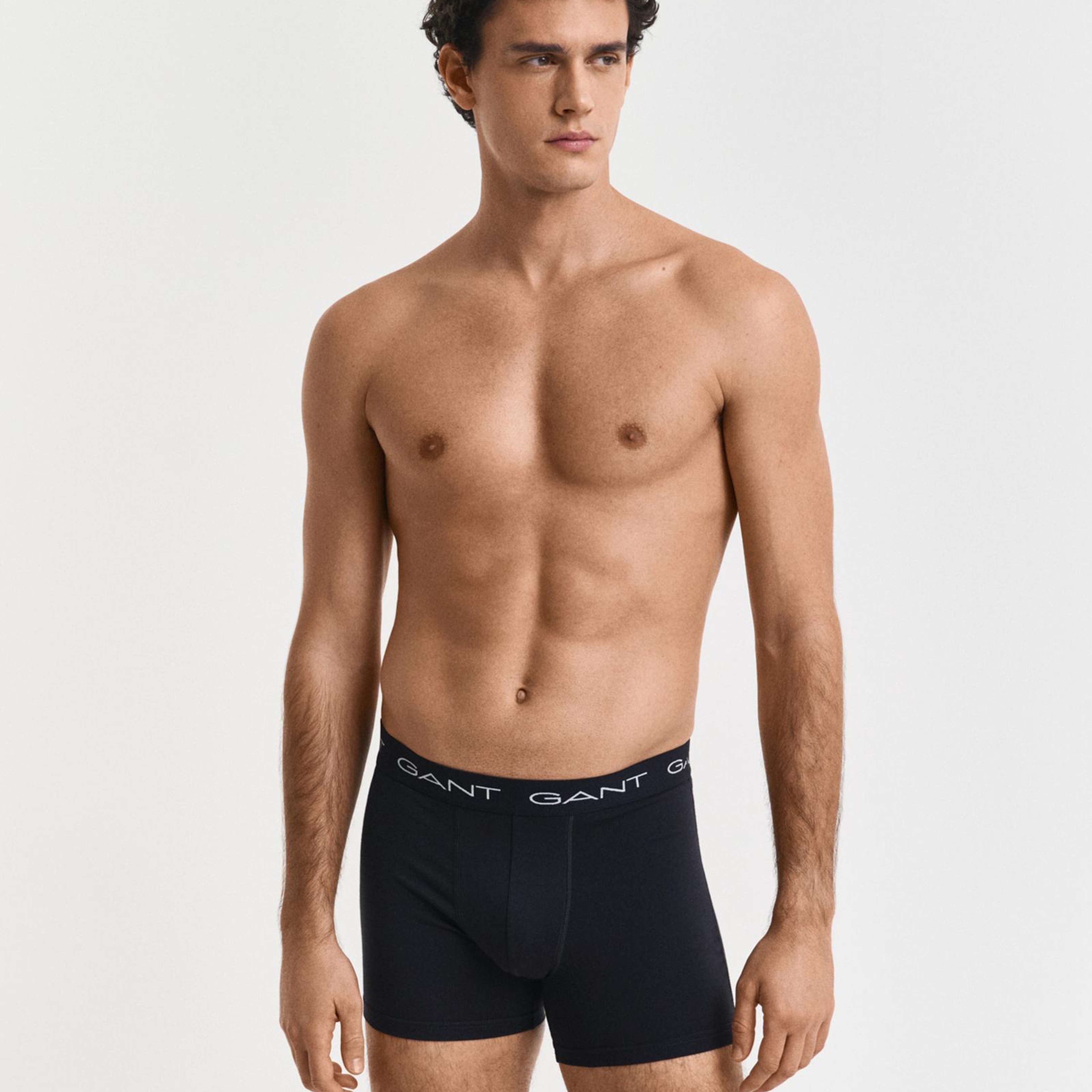 GANT Erkek Siyah Düz Boxer