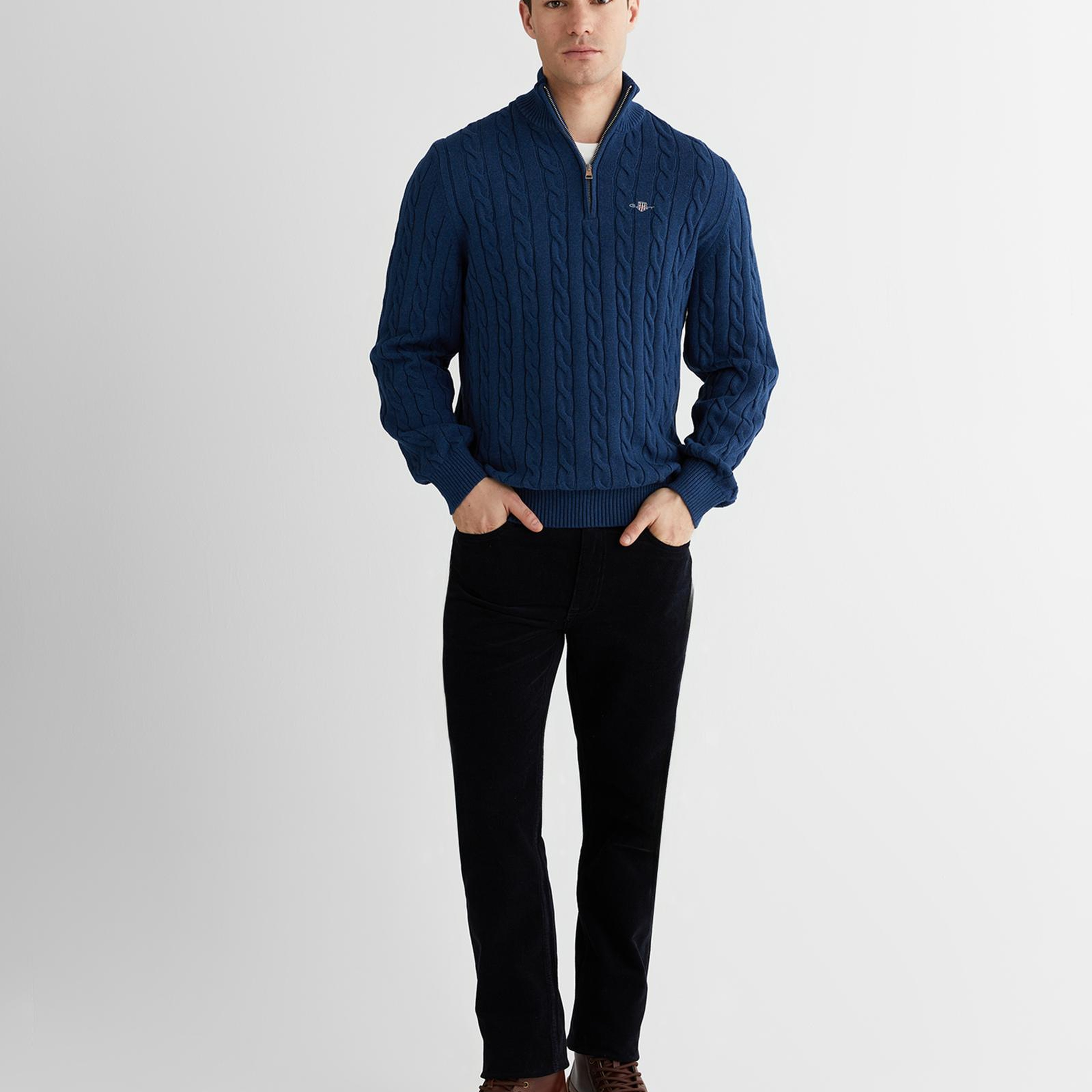 GANT Erkek Mavi Regular Fit Kazak