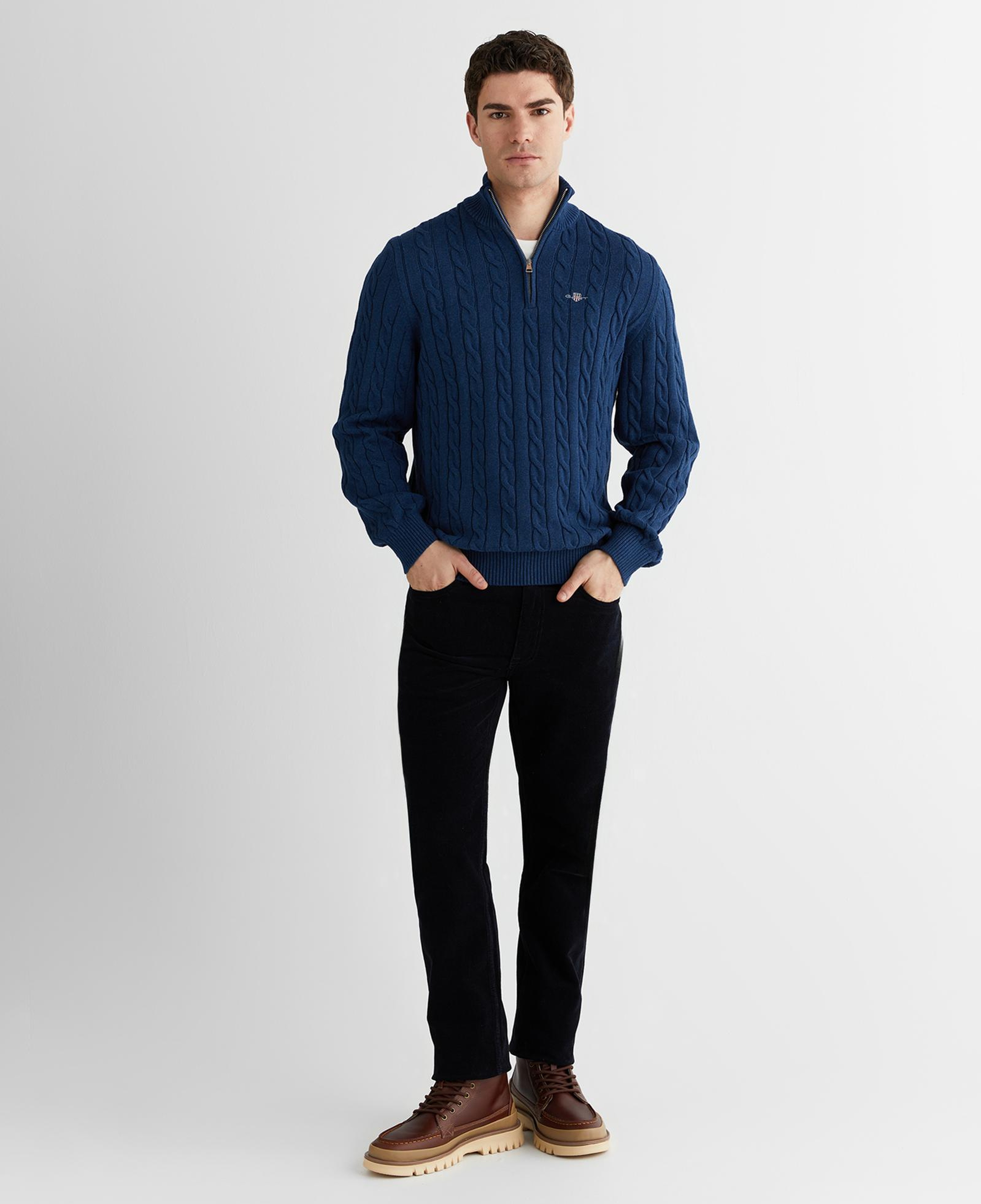 GANT Erkek Mavi Regular Fit Kazak