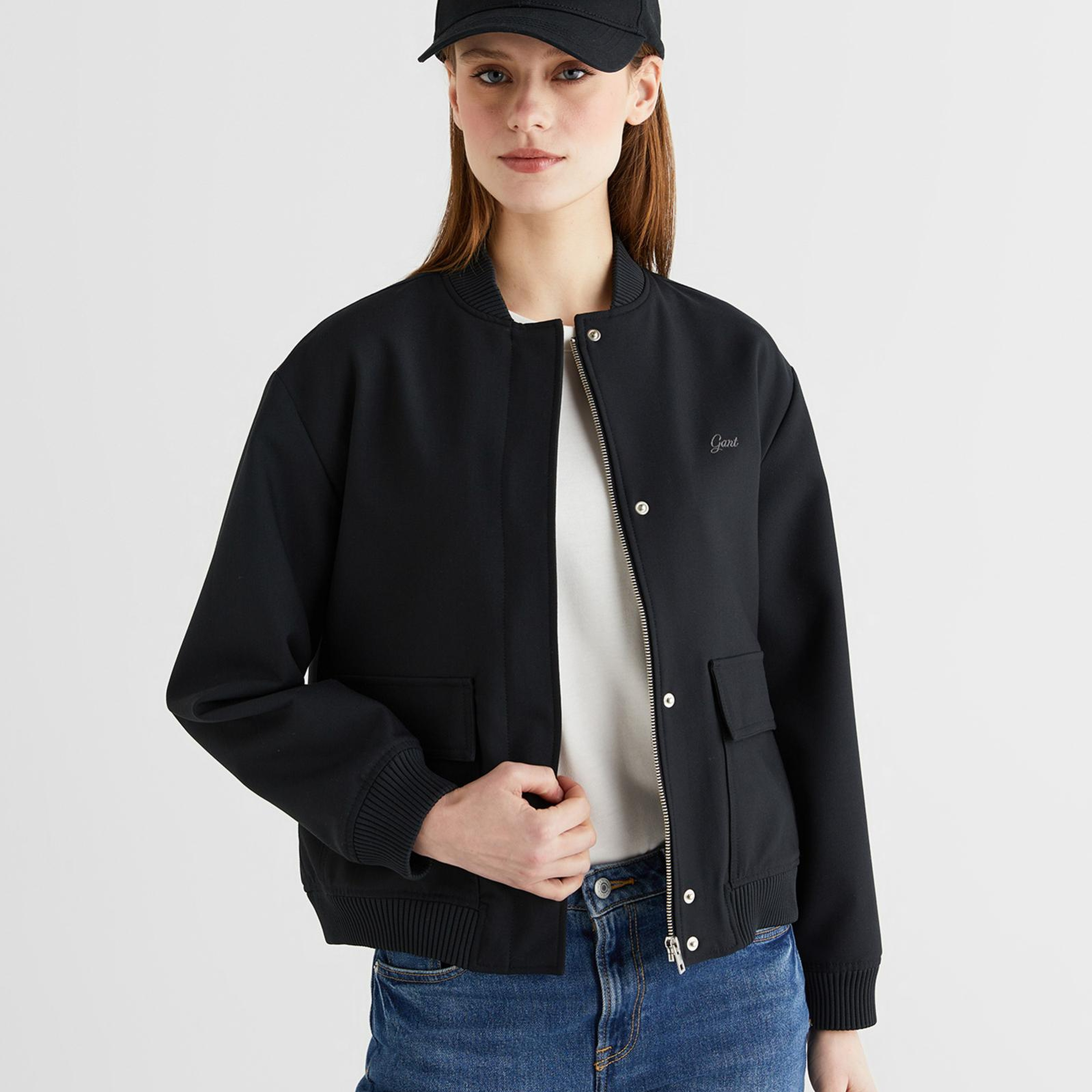 GANT Kadın Siyah Dik Yaka Ceket