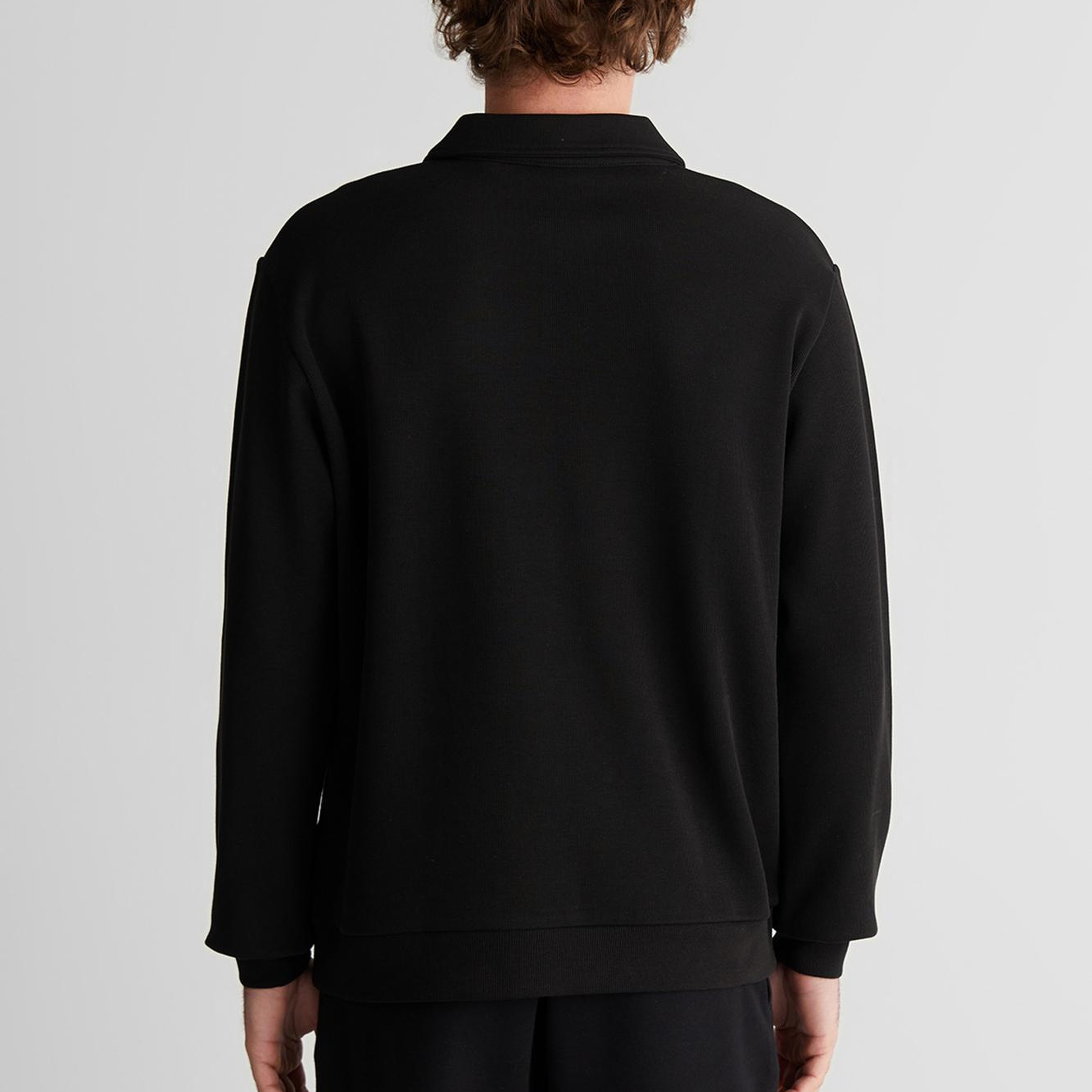 GANT Erkek Siyah Regular Fit Yarım Fermuarlı Logolu Sweatshirt
