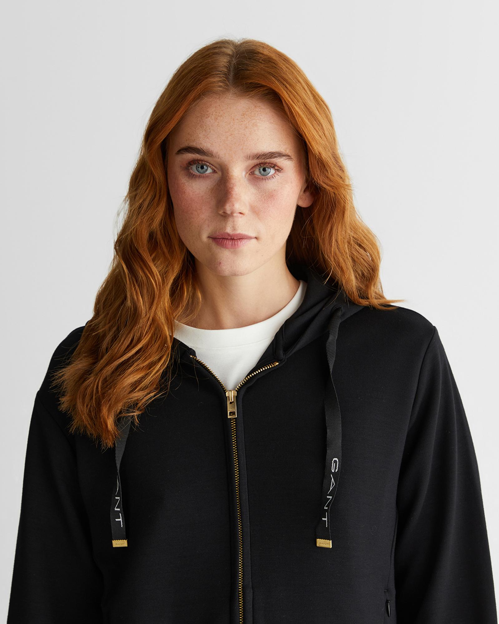 GANT Kadın Siyah Kapüşonlu Sweatshirt