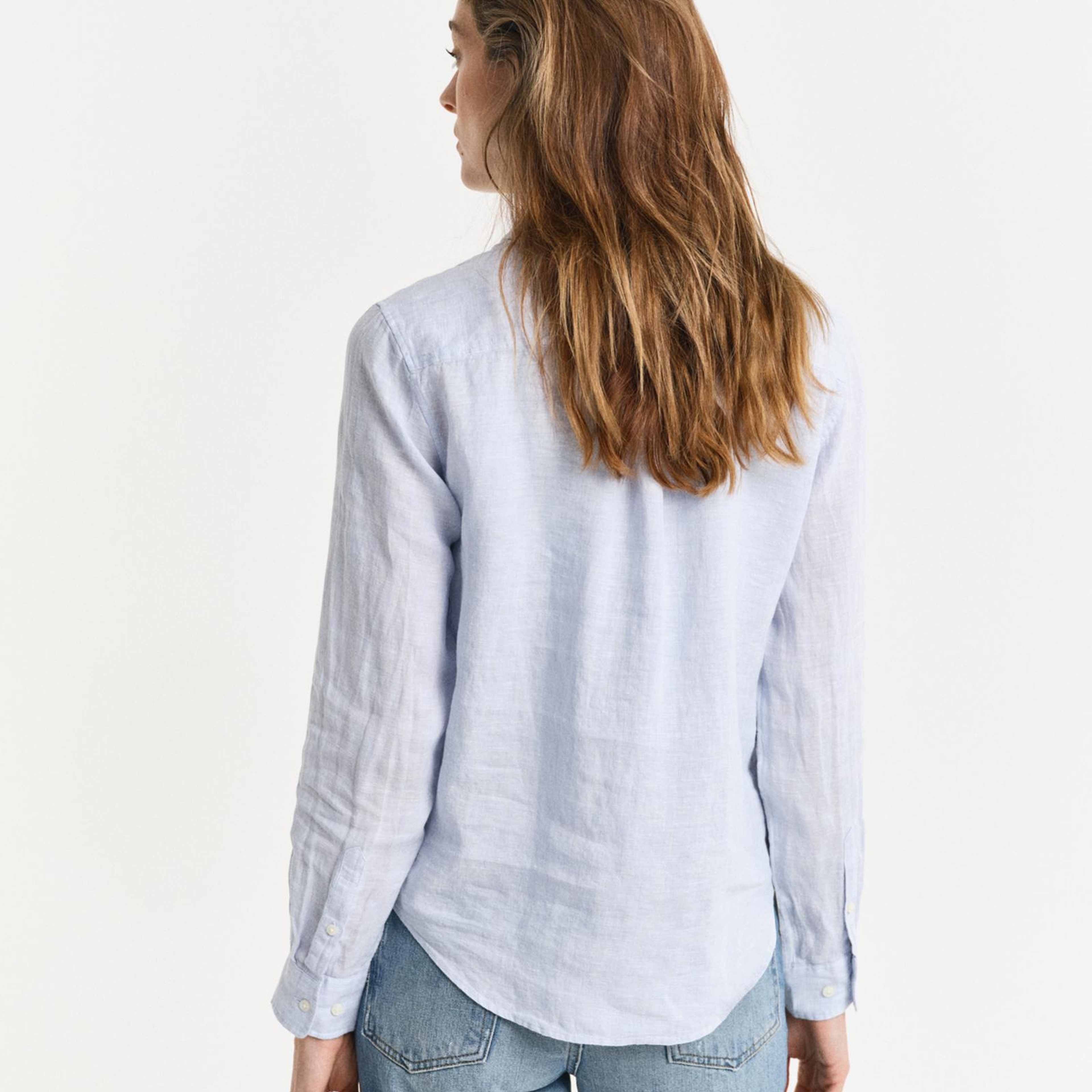 GANT Kadın Mavi Regular Fit Klasik Yaka Gömlek