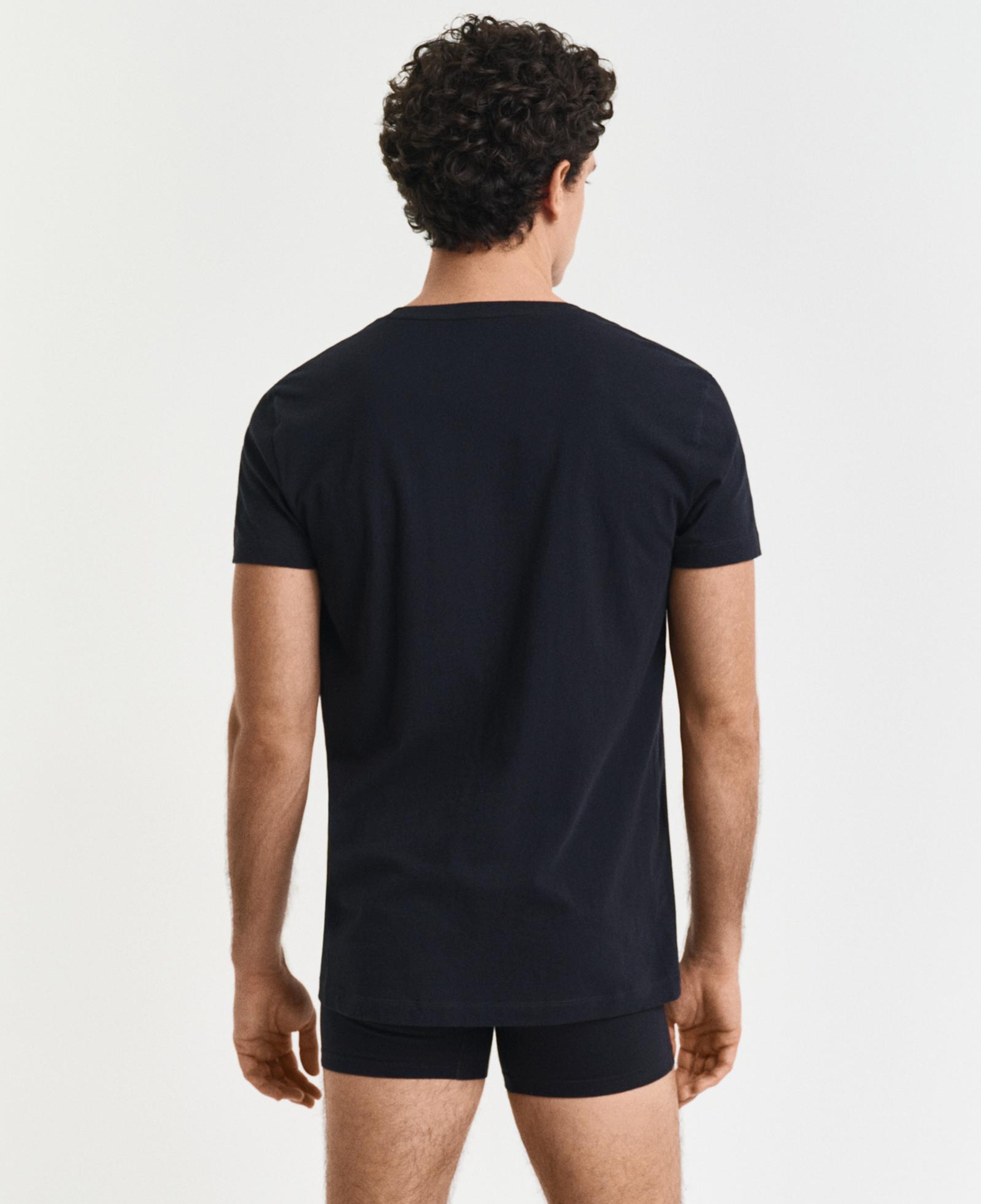 GANT Erkek Siyah Regular Fit Bisiklet Yaka Kısa Kollu 2'li Atlet