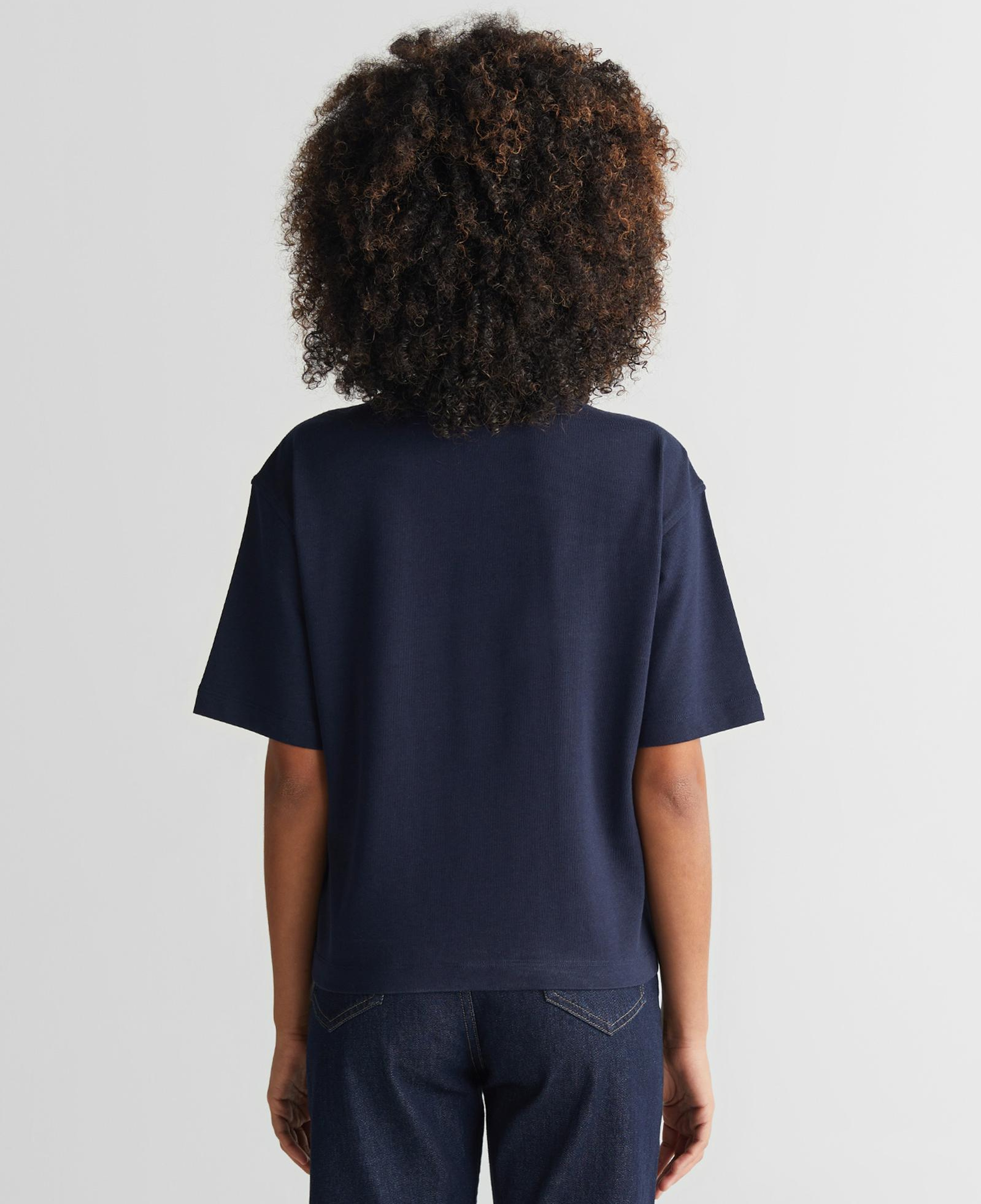 GANT Kadın Lacivert Bisiklet Yaka Logolu T-Shirt