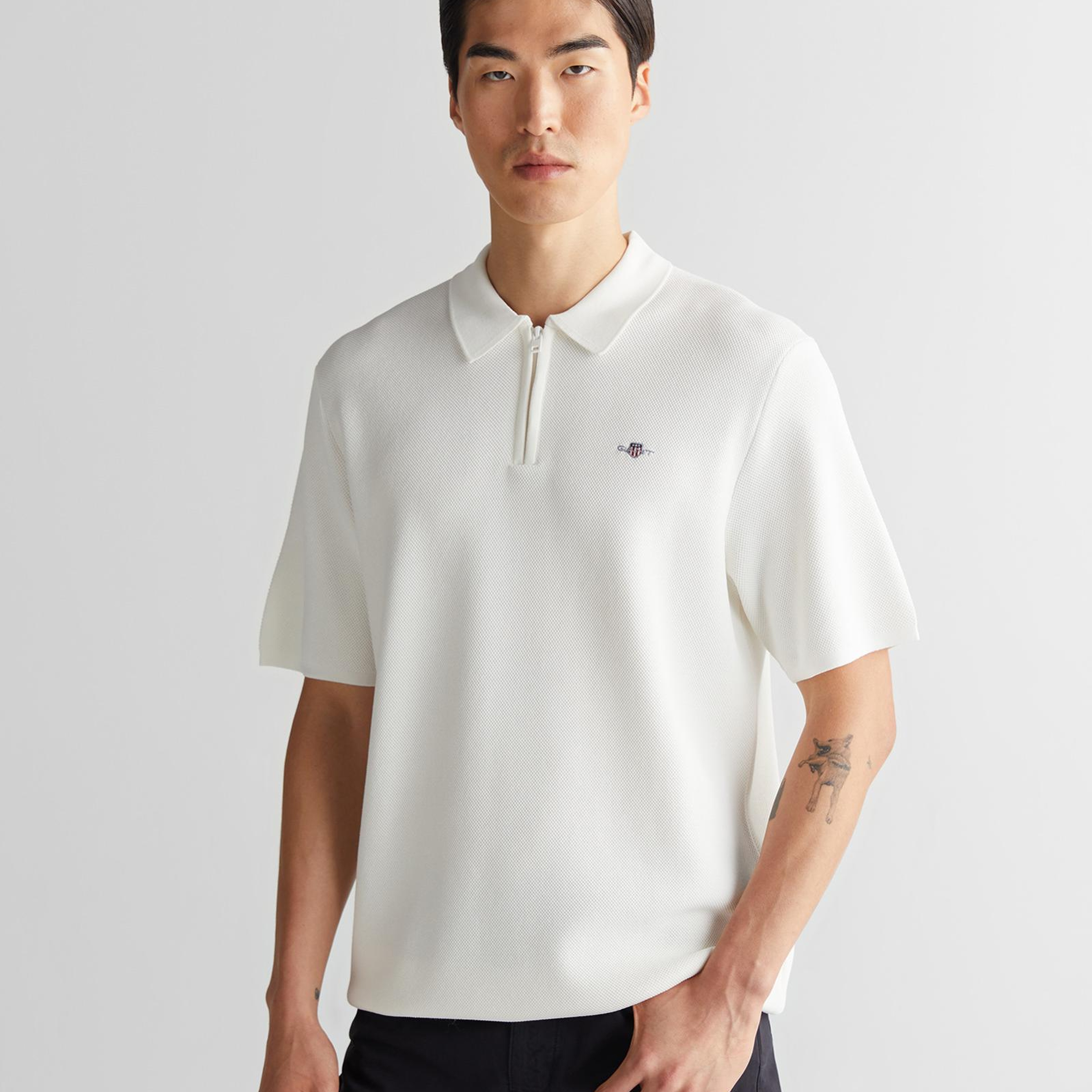 GANT Erkek Krem Regular Fit Triko Polo