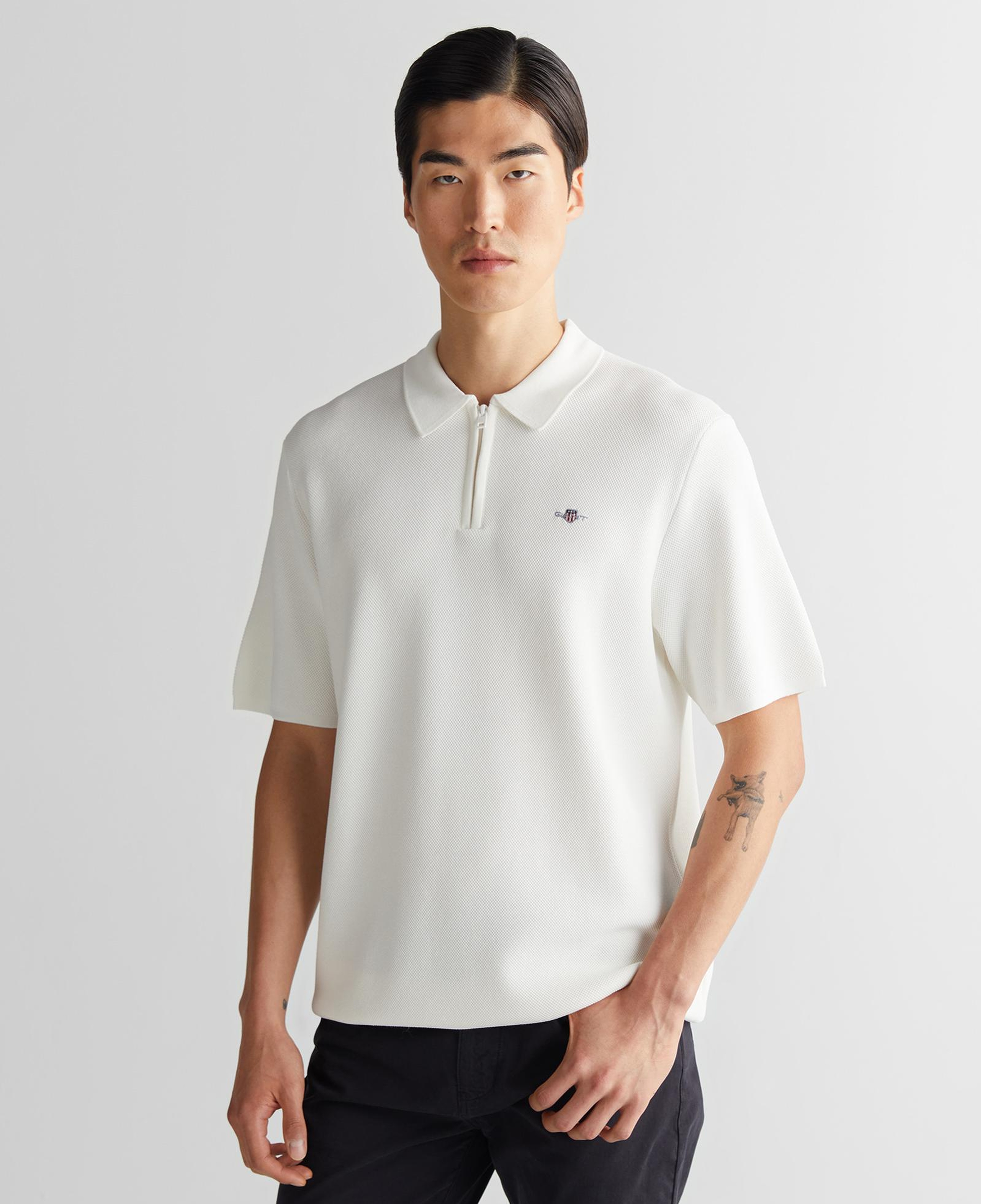 GANT Erkek Krem Regular Fit Triko Polo