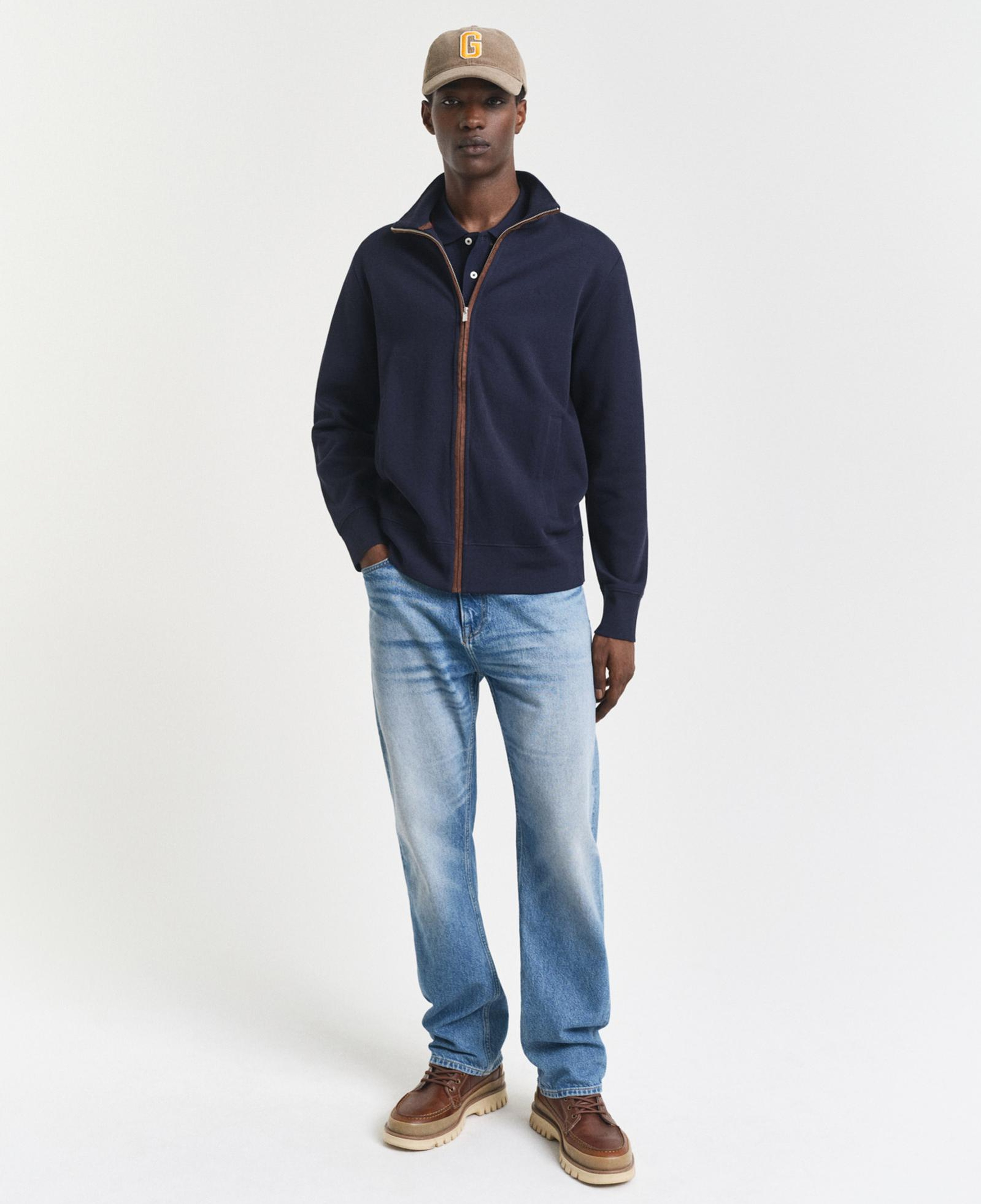 GANT Erkek Lacivert Regular Fit Fermuarlı Hırka