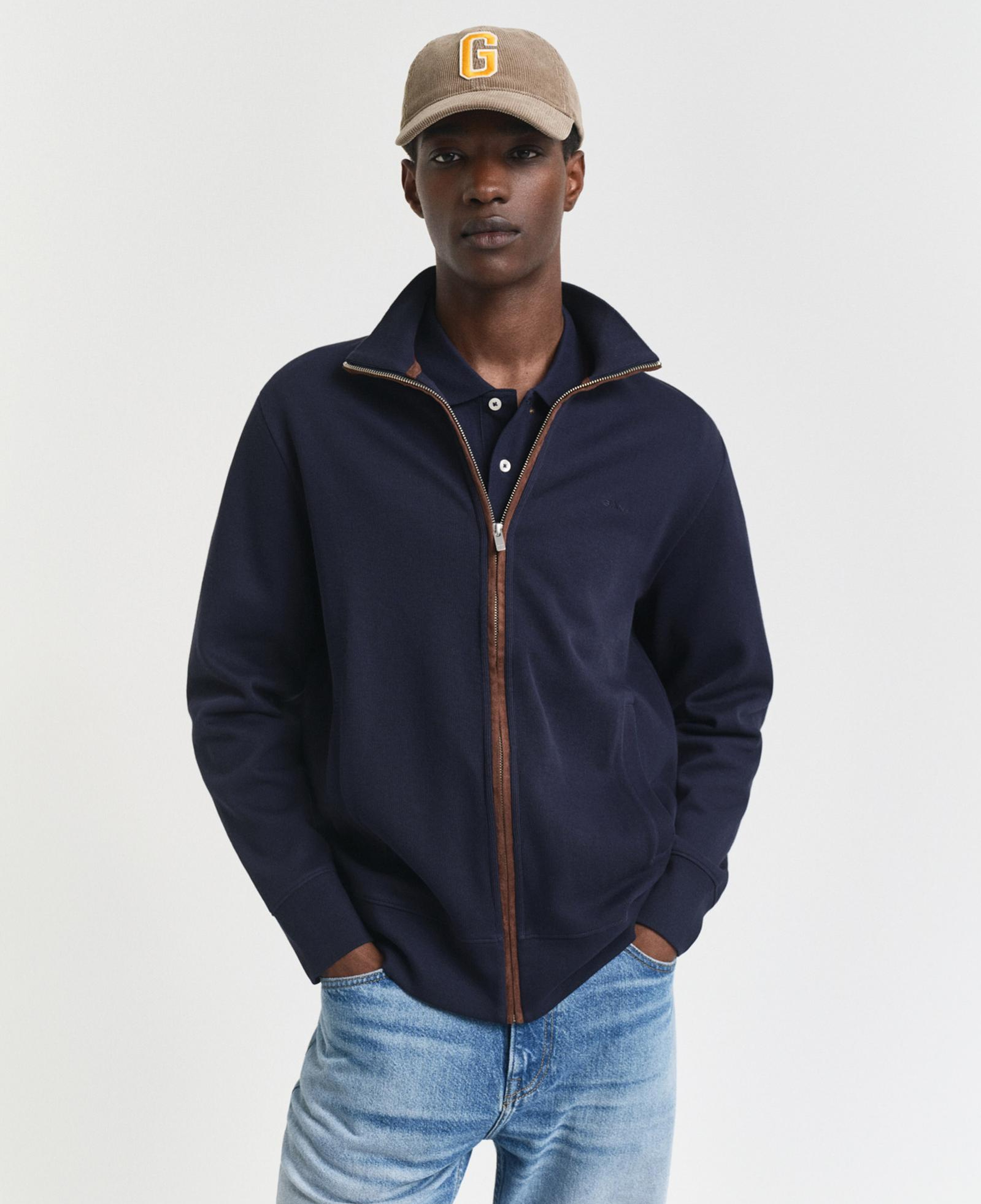 GANT Erkek Lacivert Regular Fit Fermuarlı Hırka