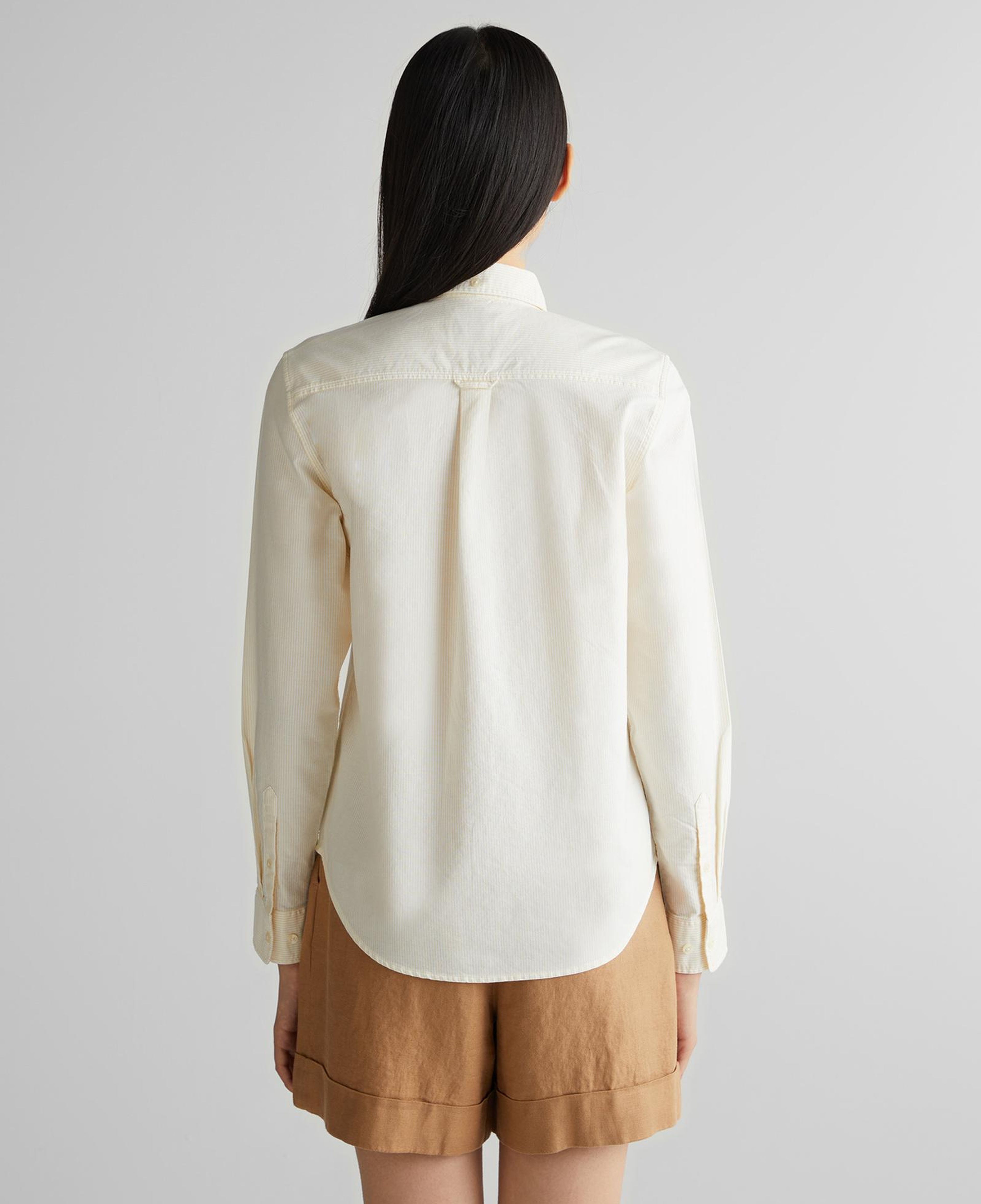 GANT Kadın Sarı Regular Fit Düğmeli Yaka Çizgili Gömlek