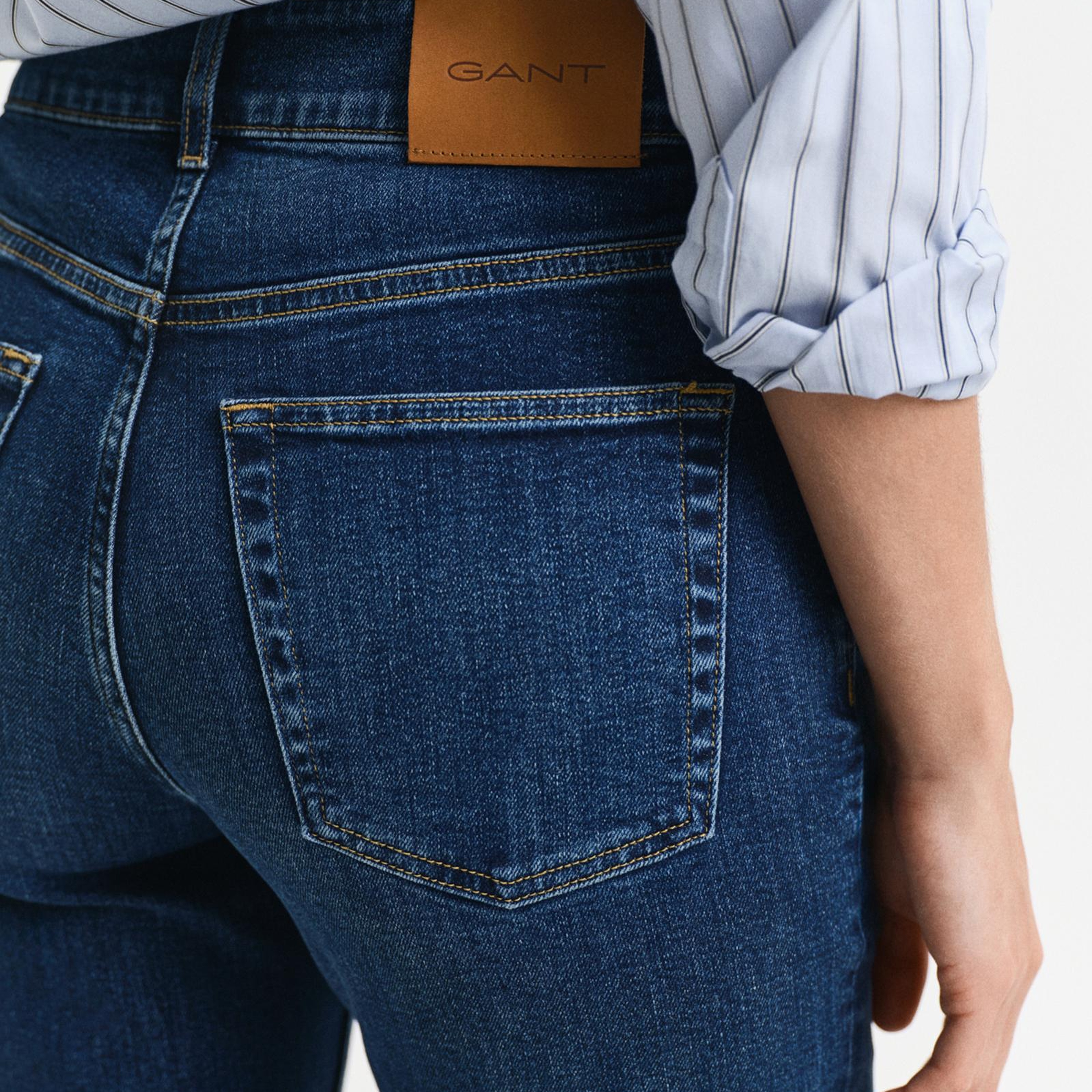 GANT Kadın Lacivert Slim Fit Flare Jean