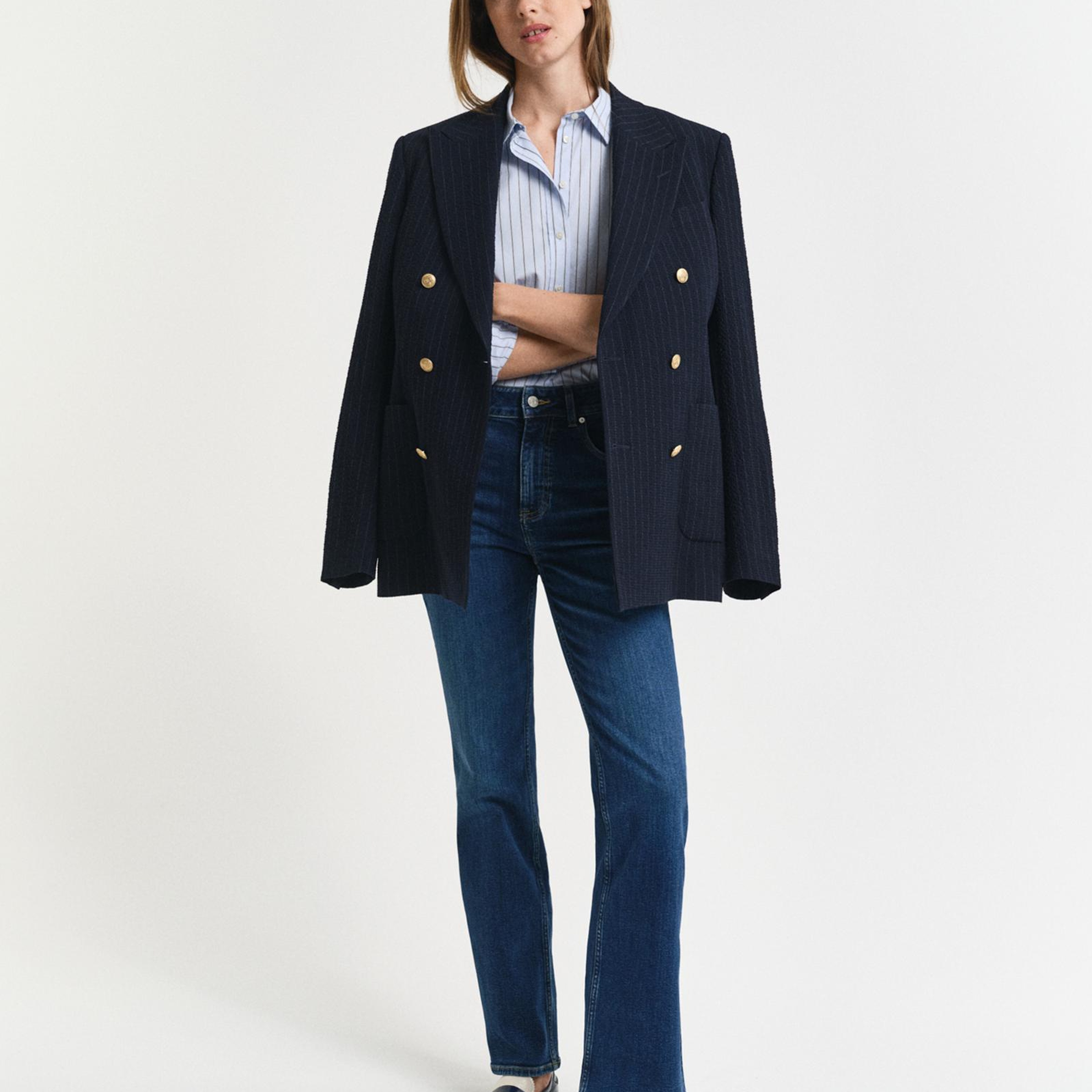 GANT Kadın Lacivert Slim Fit Flare Jean