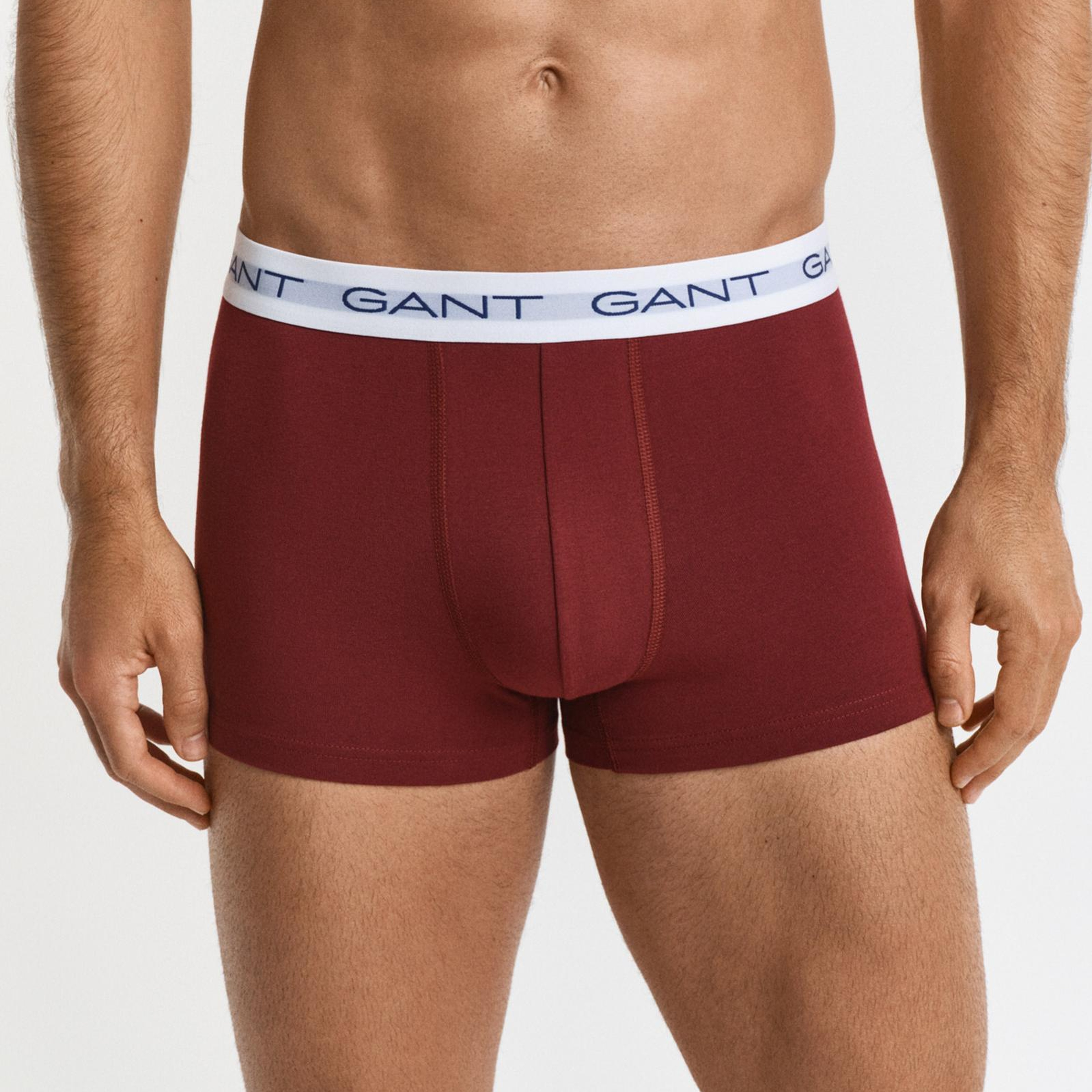 GANT Erkek Bordo Slim Fit 3'lü Boxer