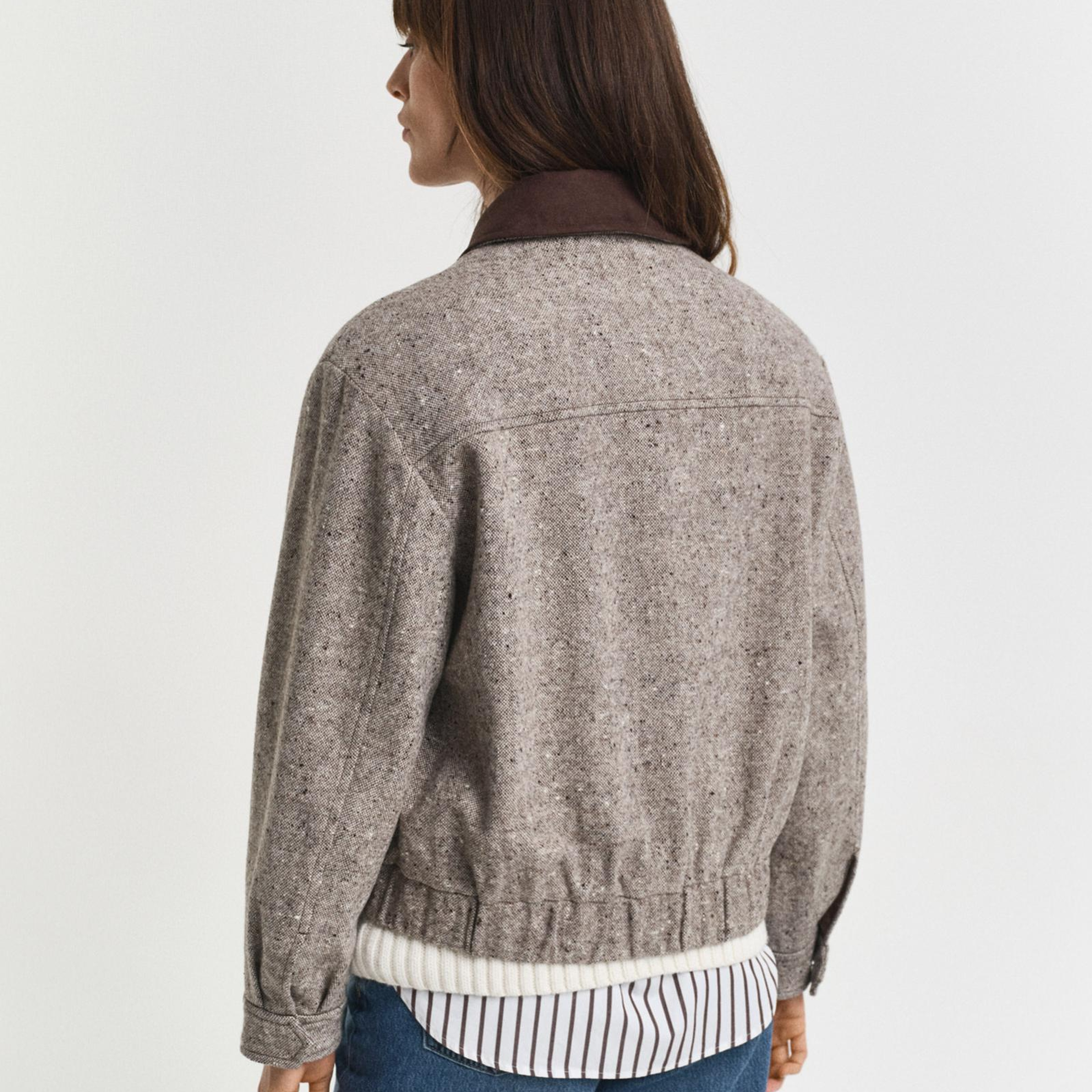 GANT Kadın Kahverengi Regular Fit Yün Ceket