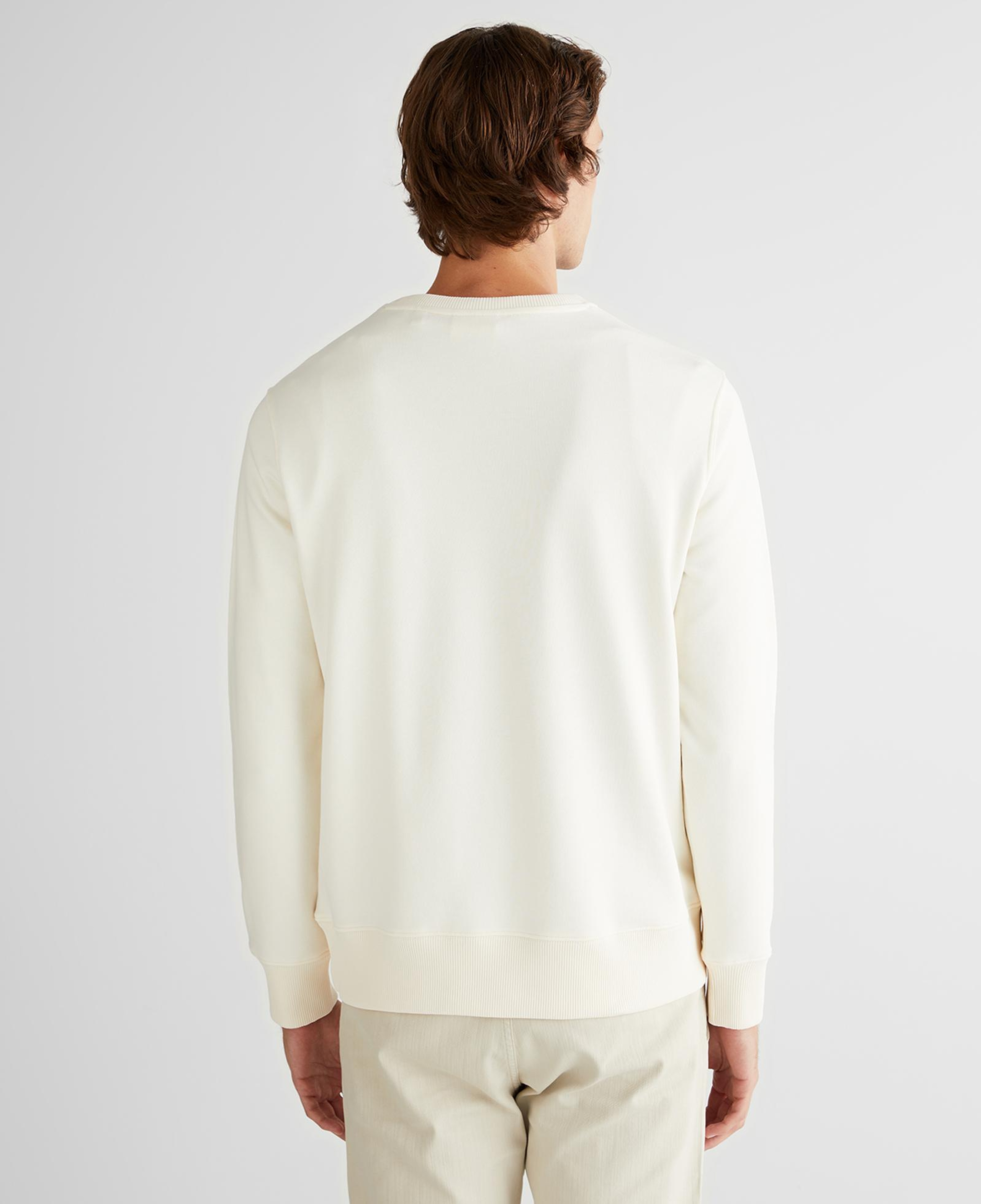 GANT Erkek Krem Regular Fit Bisiklet Yaka Logolu Sweatshirt