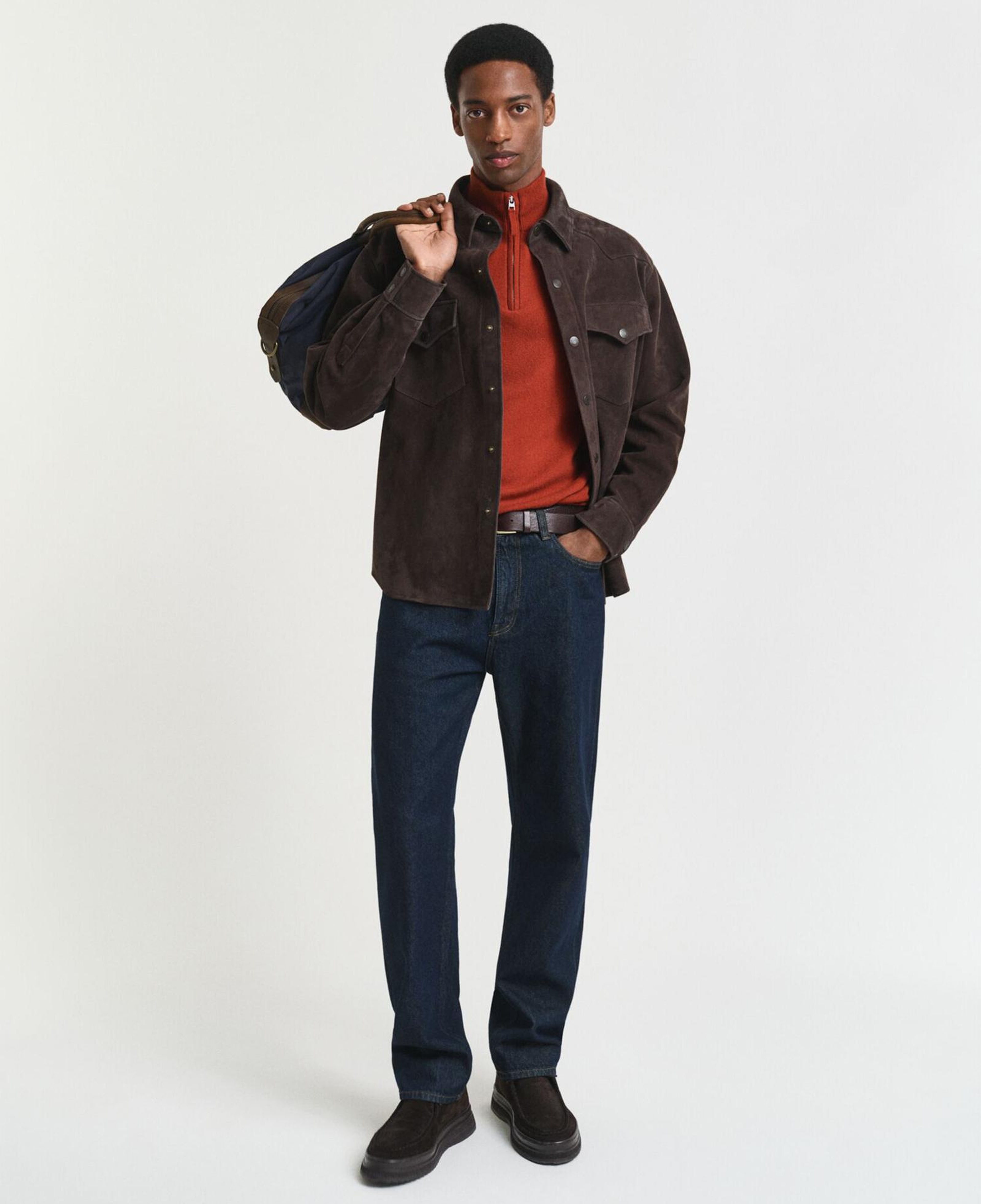 GANT Erkek Kırmızı Regular Fit Yarım Fermuarlı Kazak