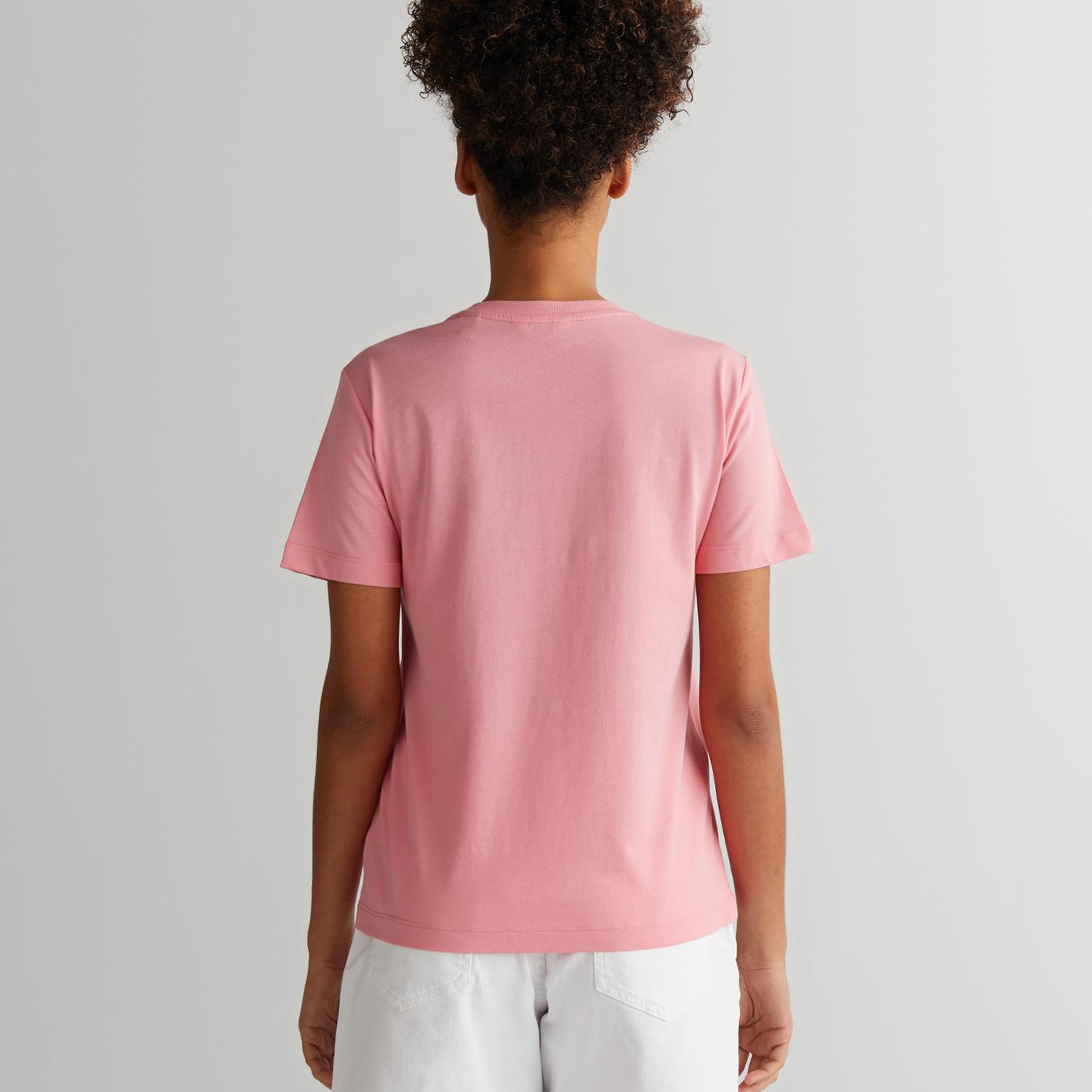 Gant Kadın Pembe Regular Fit Bisiklet Yaka T-Shirt