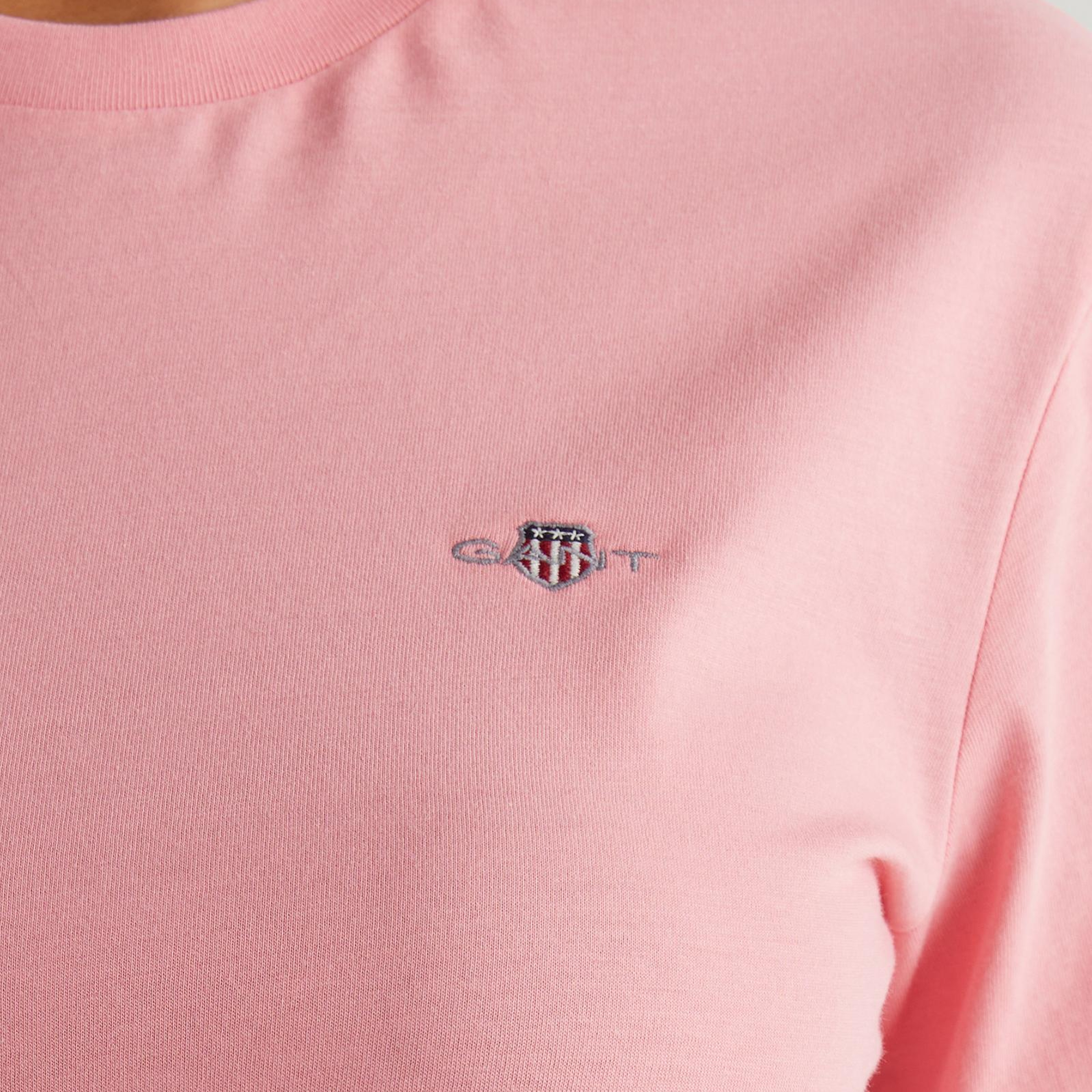 Gant Kadın Pembe Regular Fit Bisiklet Yaka T-Shirt