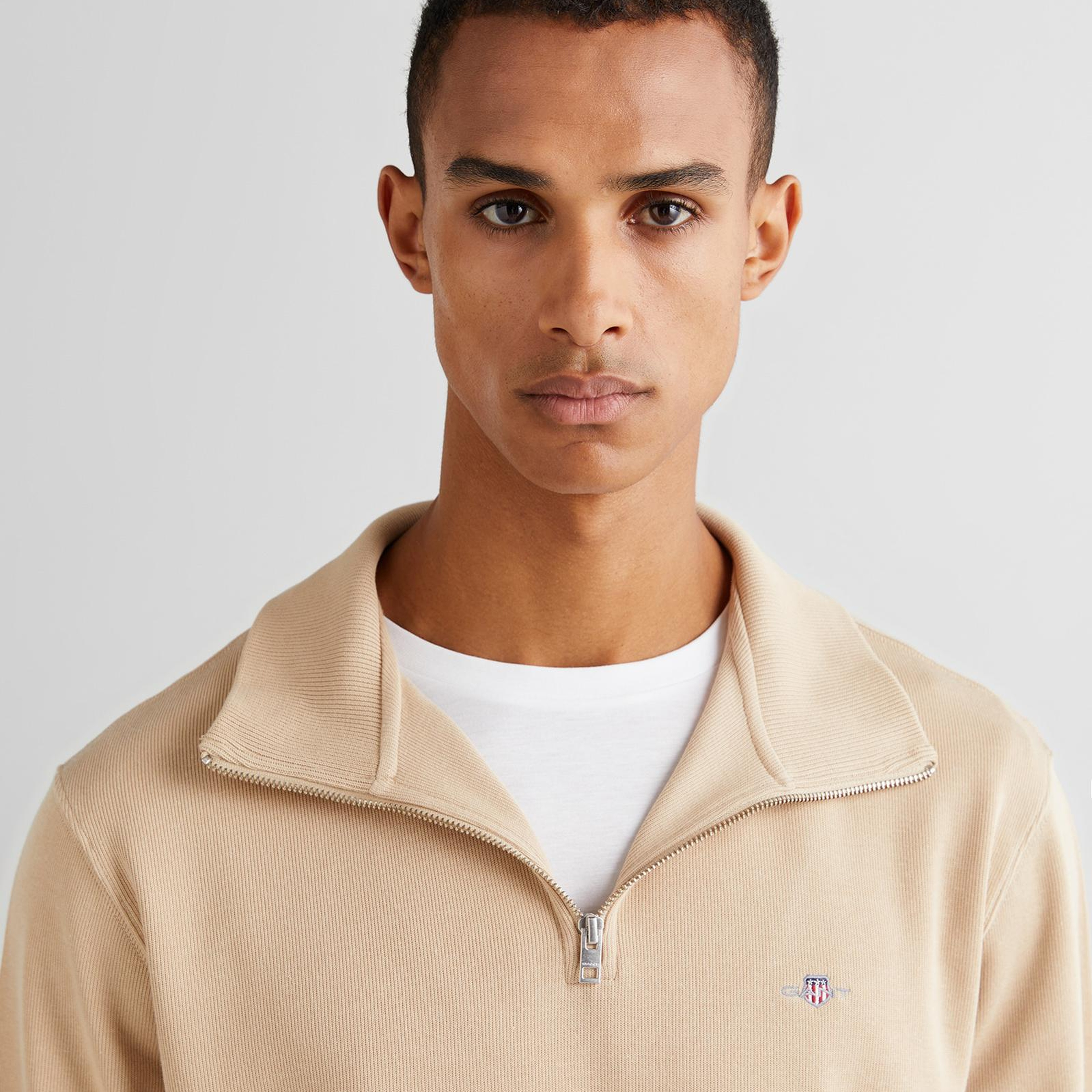 GANT Erkek Bej Regular Fit Yarım Fermuarlı Sweatshirt