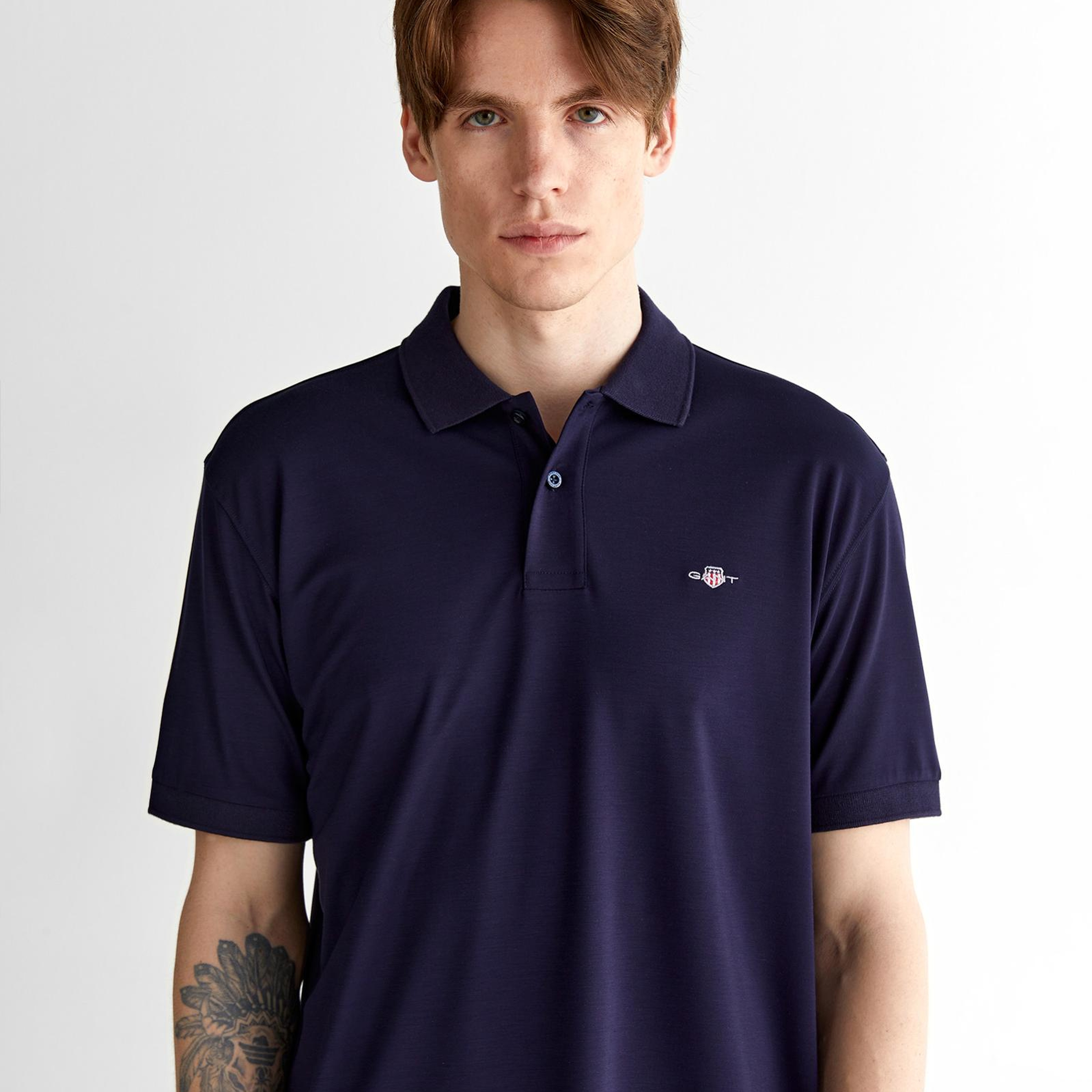 GANT Erkek Lacivert Relaxed Fit Polo