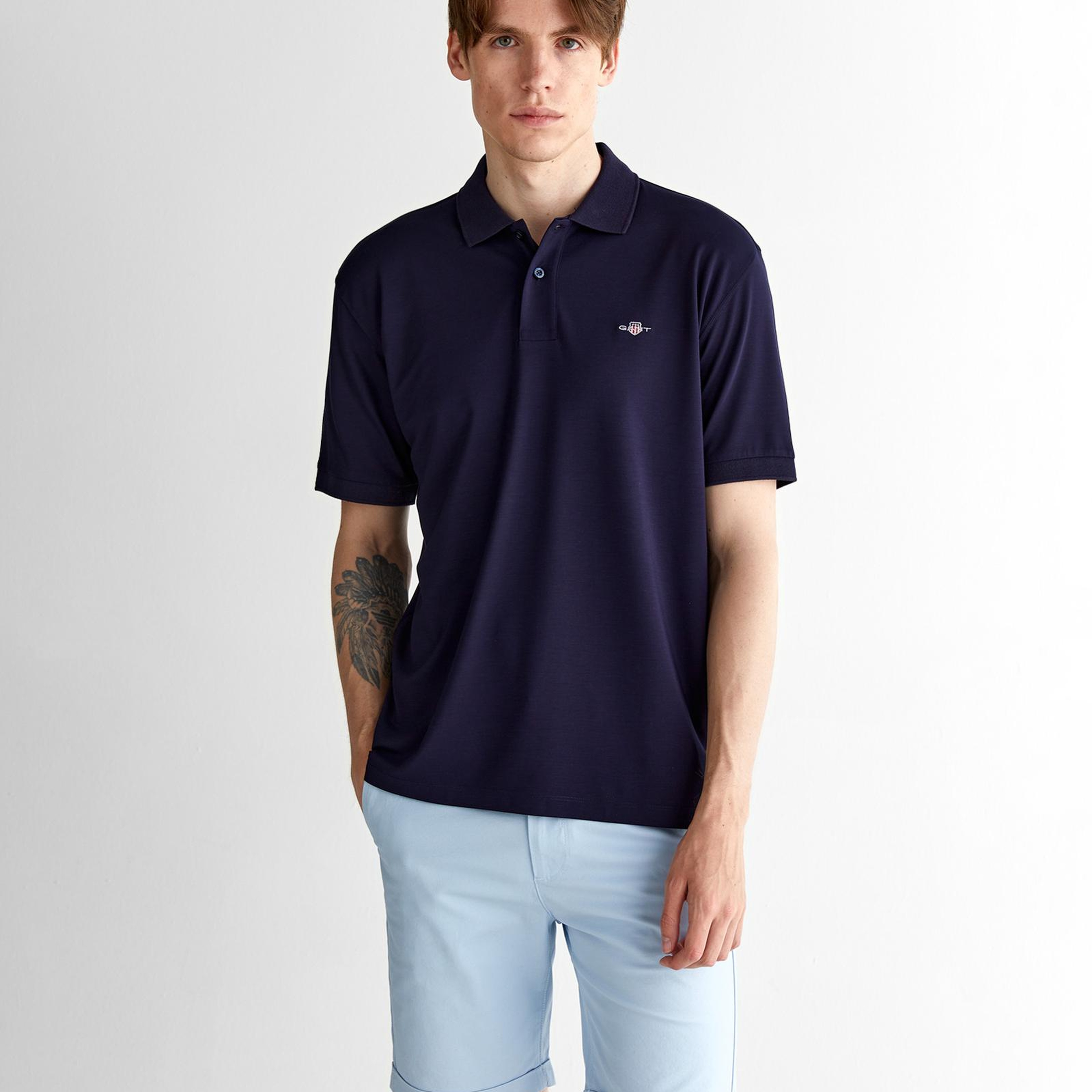 GANT Erkek Lacivert Relaxed Fit Polo