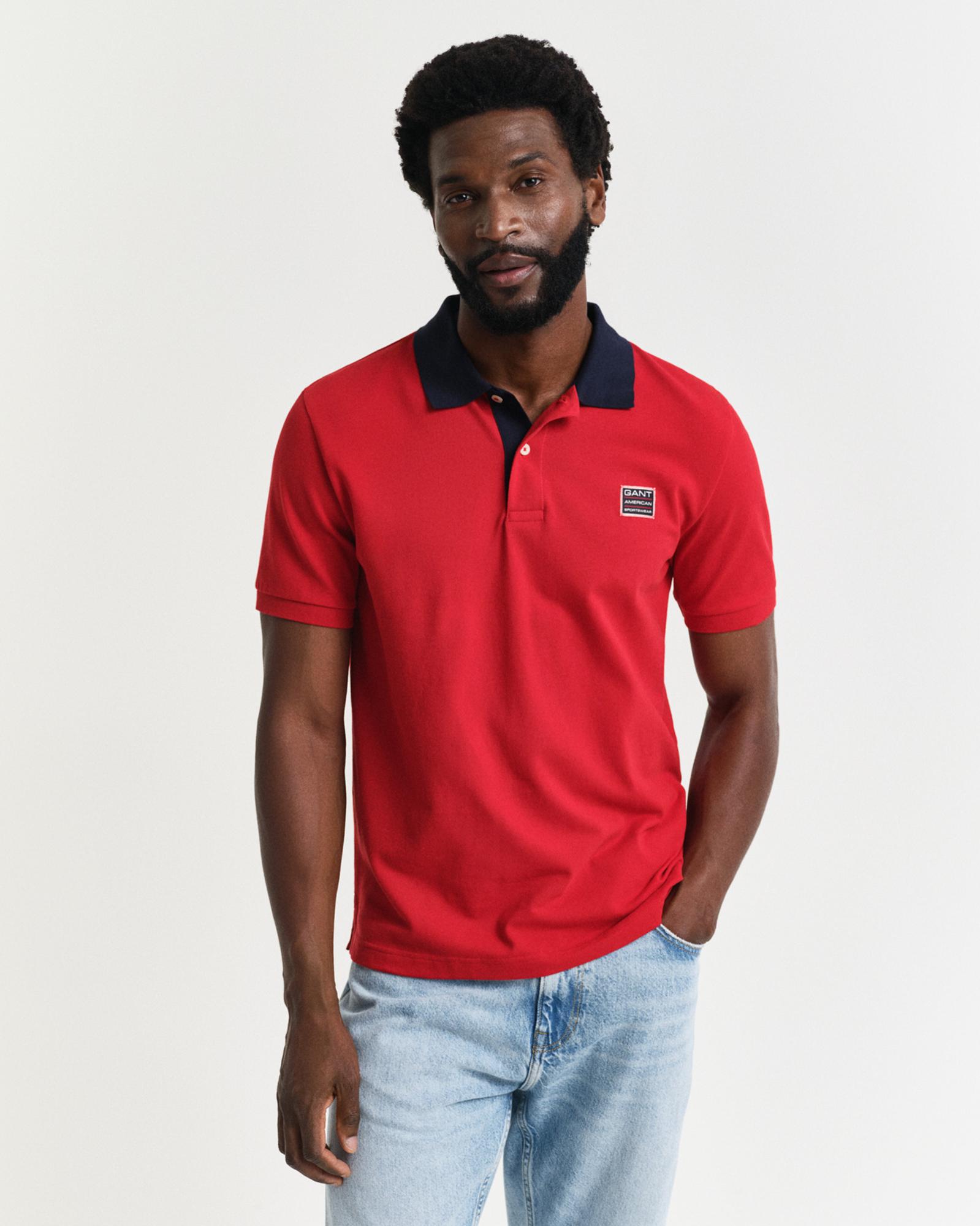 GANT Erkek Kırmızı Regular Fit Polo