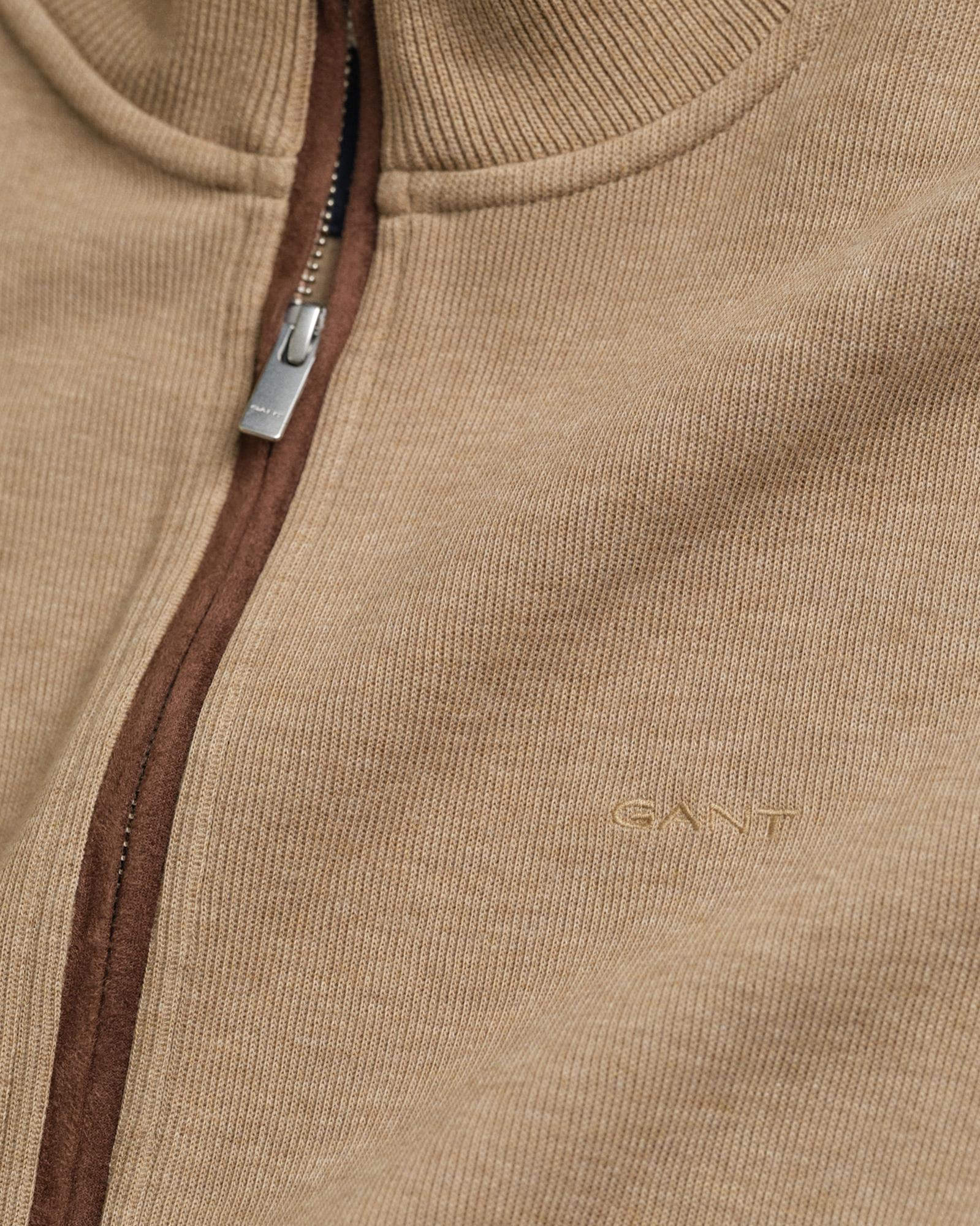 GANT Erkek Bej Regular Fit Fermuarlı Hırka