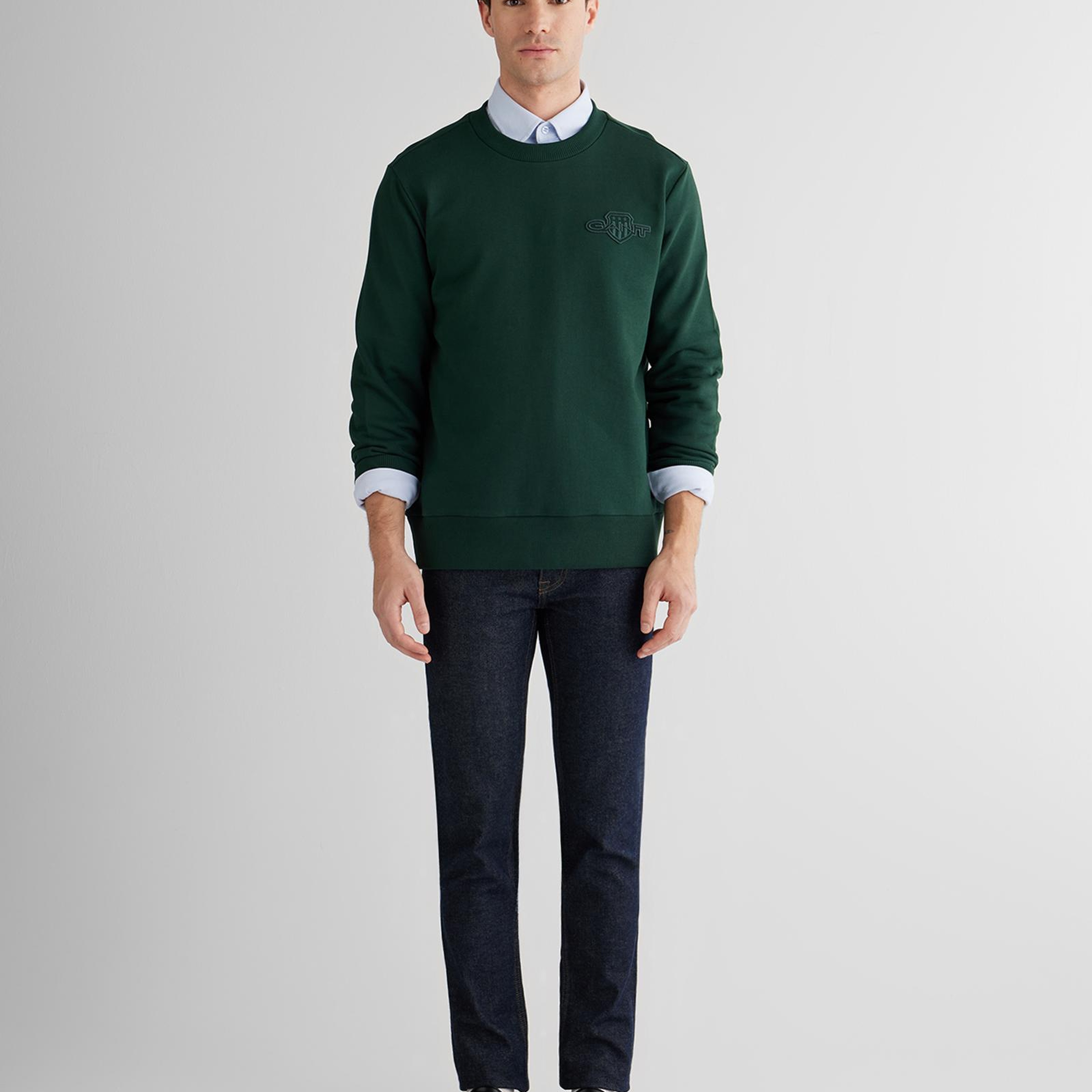 GANT Erkek Yeşil Regular Fit Sweatshirt