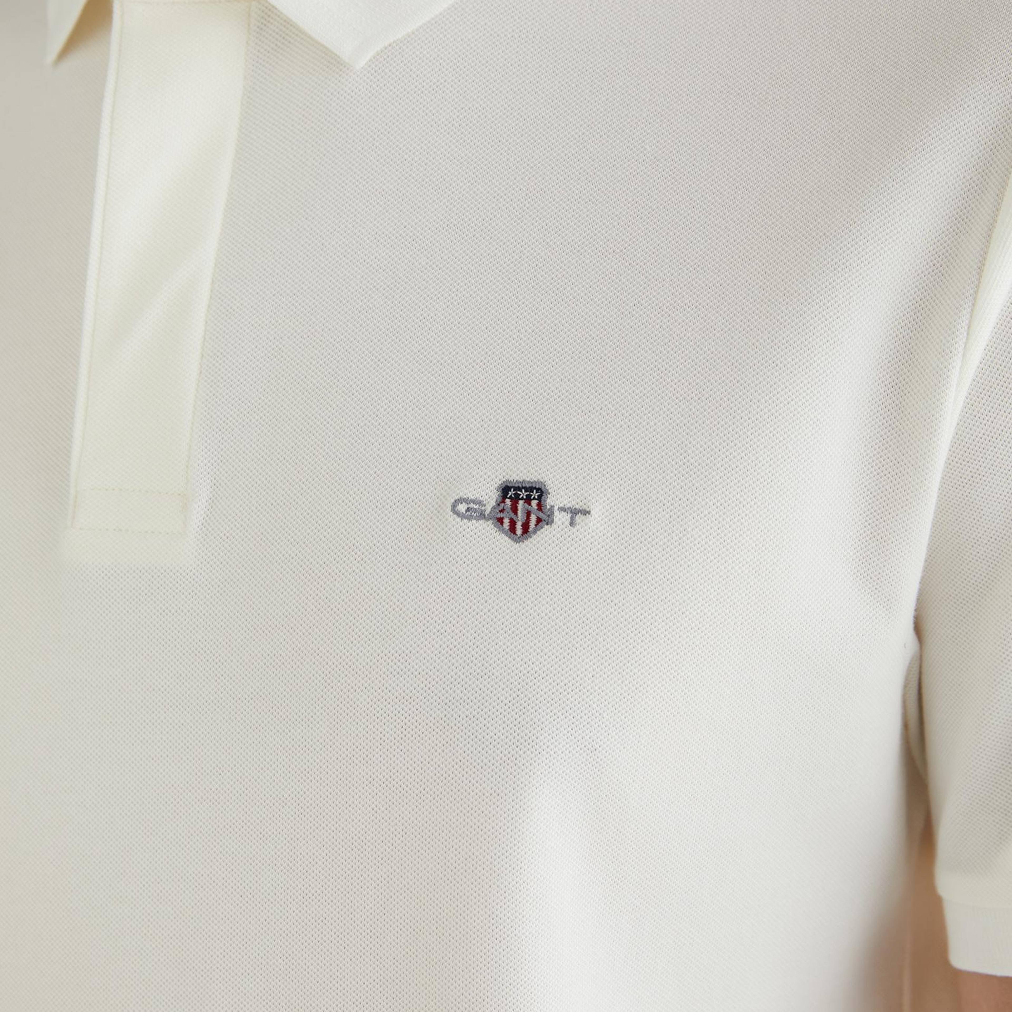 GANT Erkek Beyaz Regular Fit Logolu Polo Yaka T-Shirt