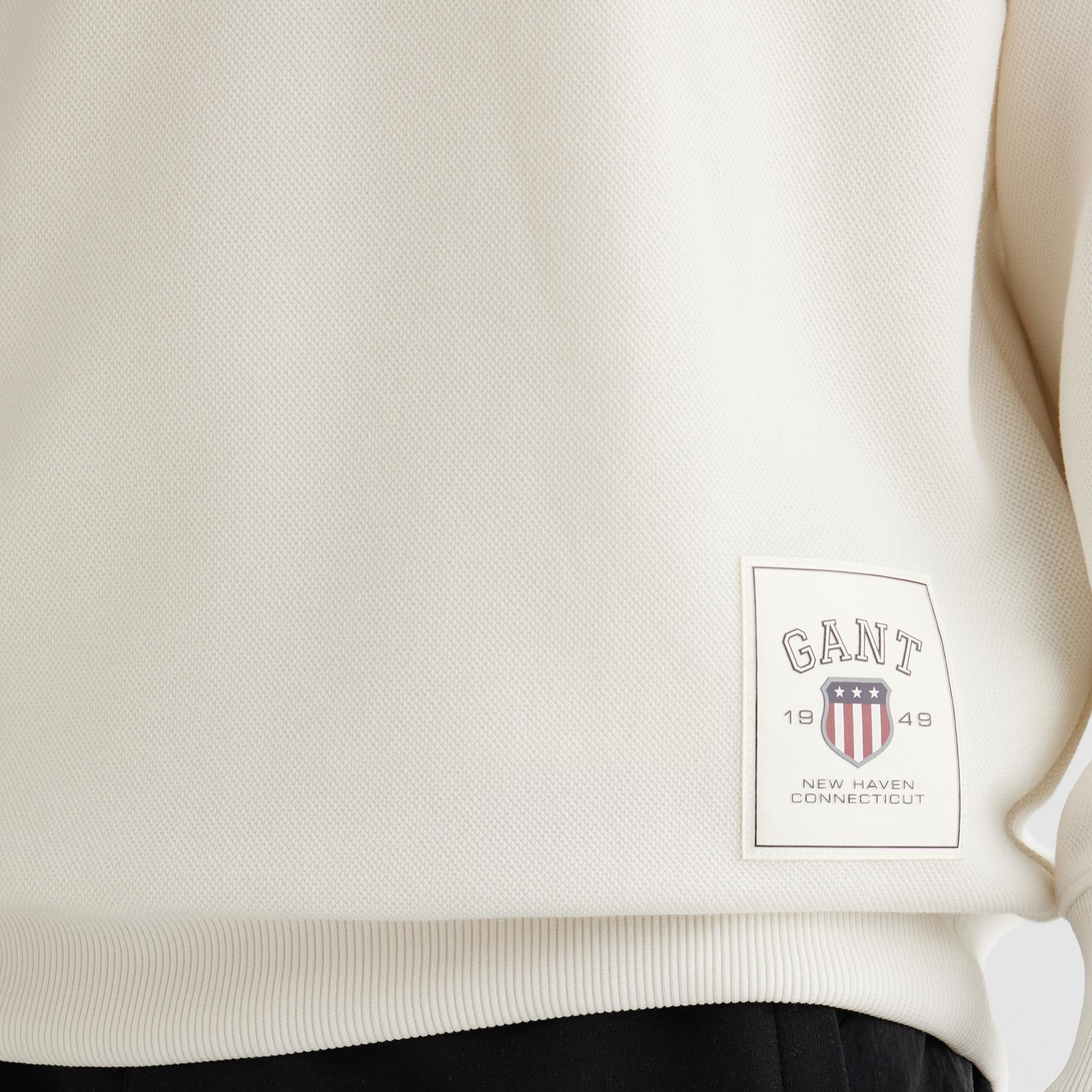 GANT Erkek Krem Relaxed Fit Sweatshirt