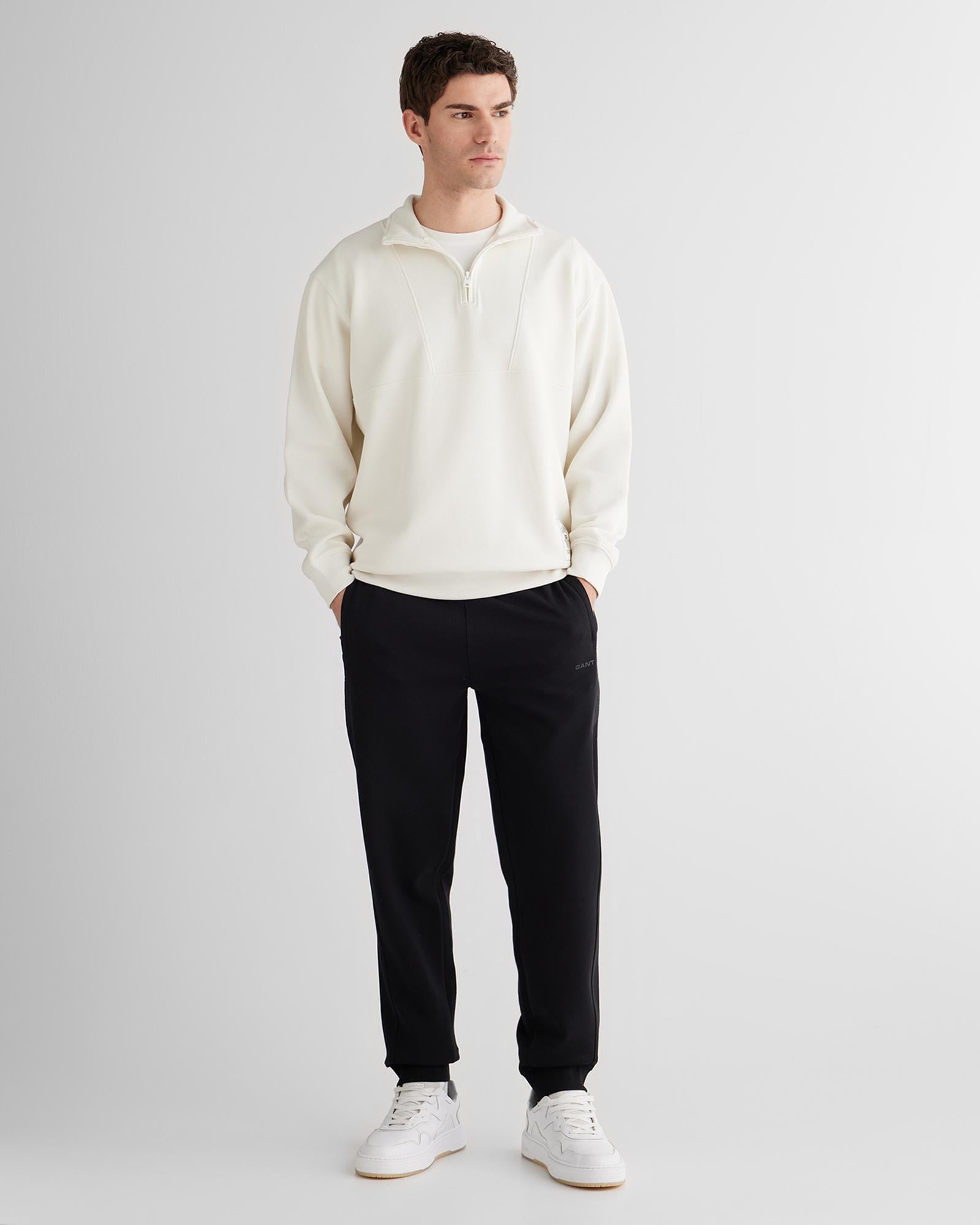 GANT Erkek Krem Relaxed Fit Sweatshirt
