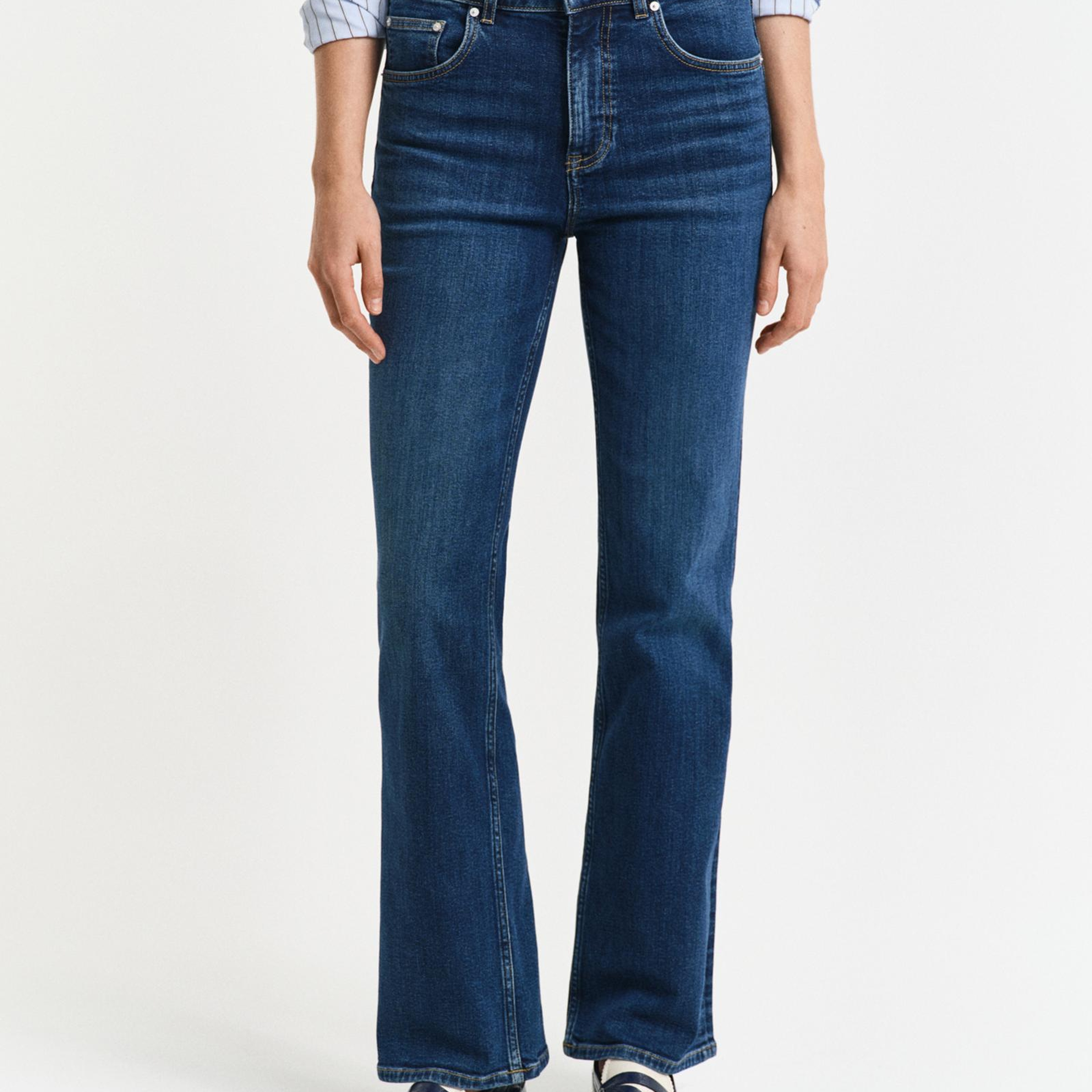 GANT Kadın Lacivert Slim Fit Flare Jean