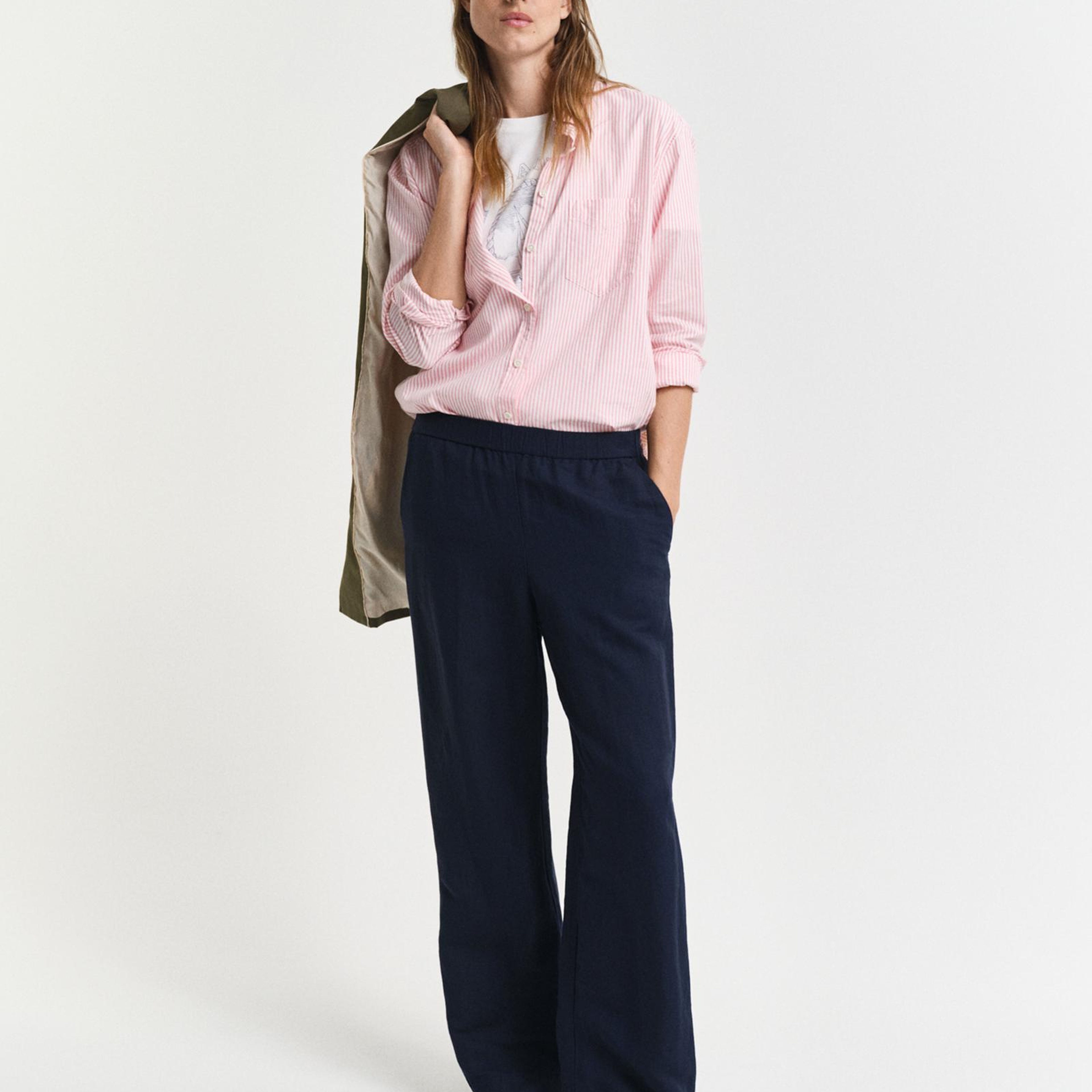 GANT Kadın Lacivert Relaxed Fit Pantolon