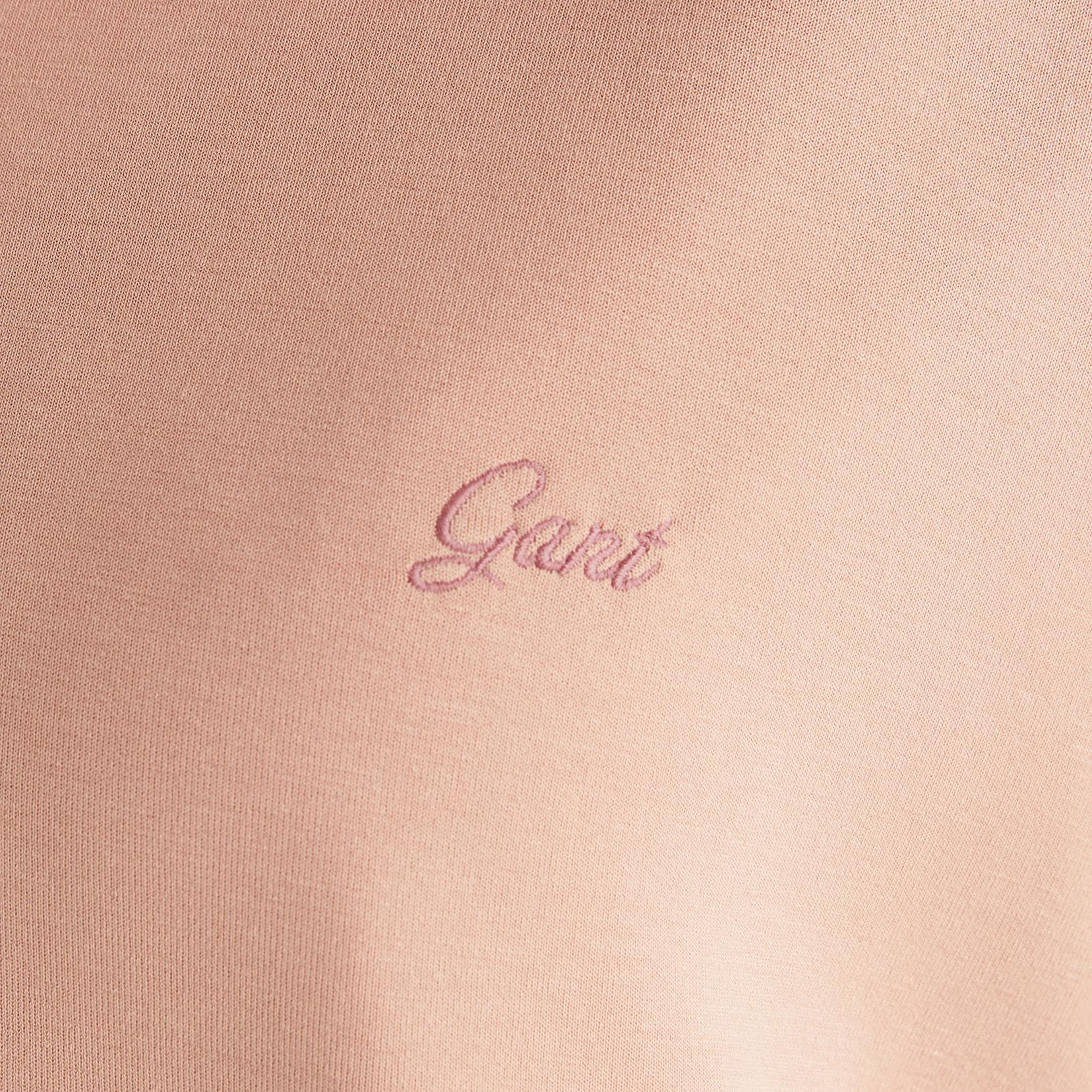 GANT Kadın Pembe Relaxed Fit Yarım Fermuarlı Kısa Kollu Sweatshirt