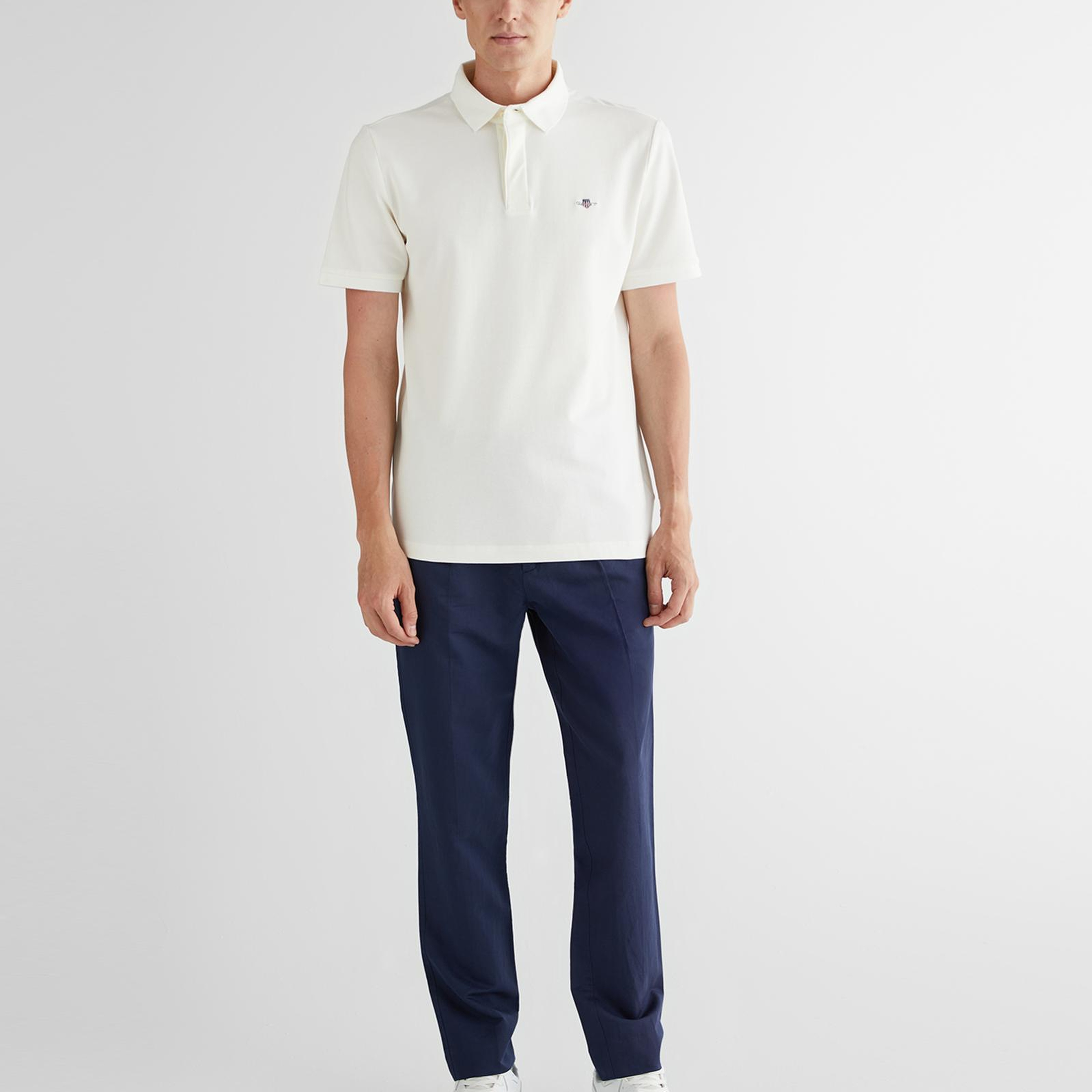 GANT Erkek Beyaz Regular Fit Logolu Polo Yaka T-Shirt