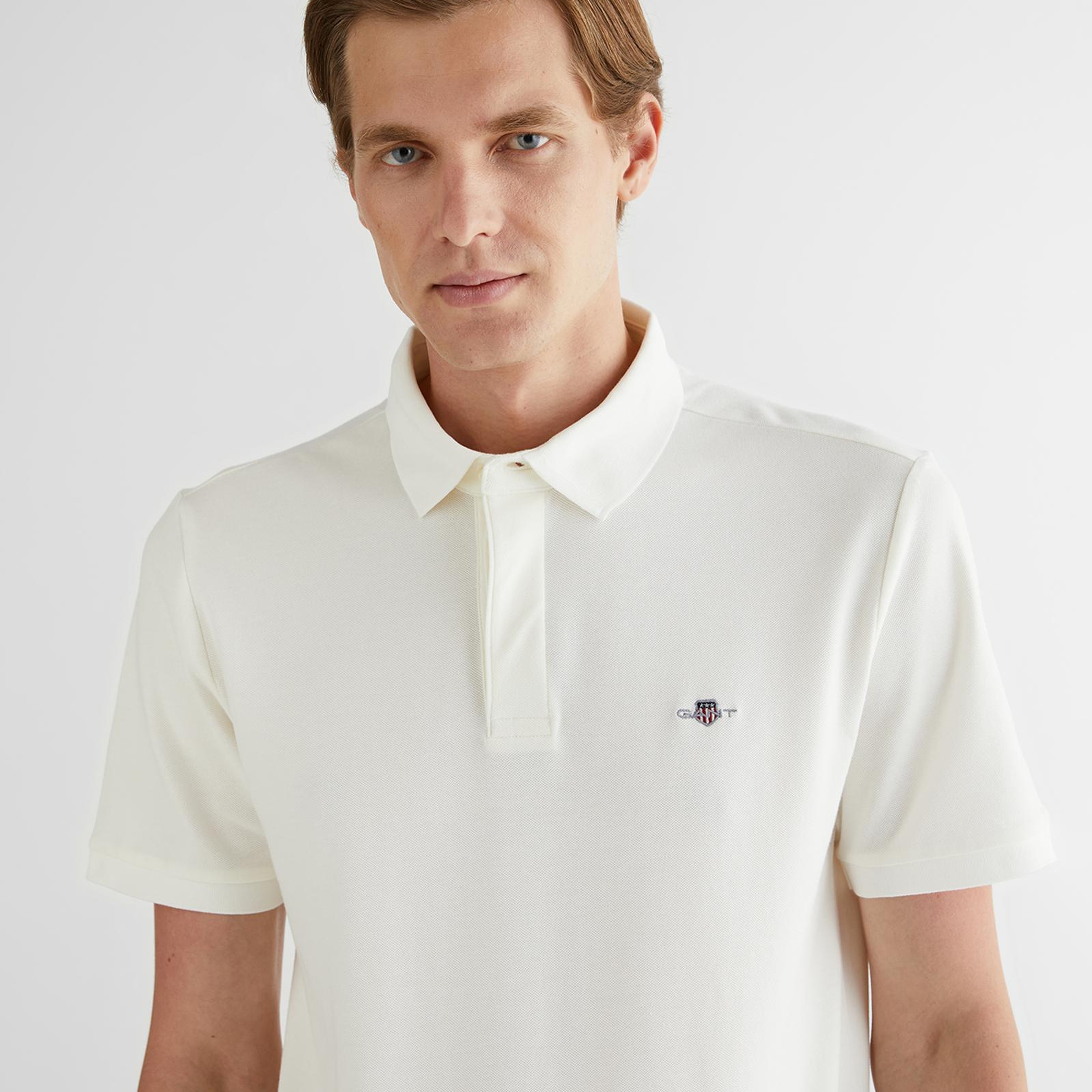 GANT Erkek Beyaz Regular Fit Logolu Polo Yaka T-Shirt