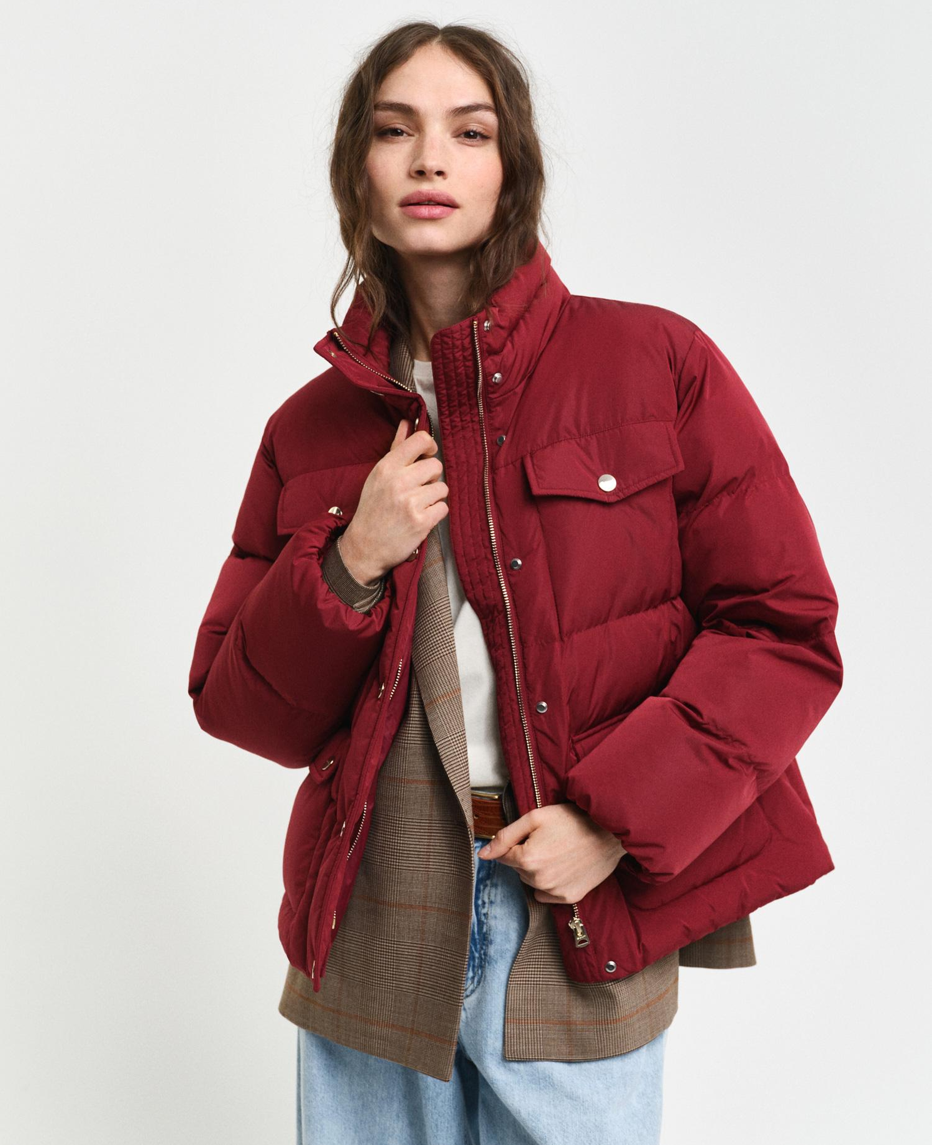 GANT Kadın Bordo Dik Yaka Mont