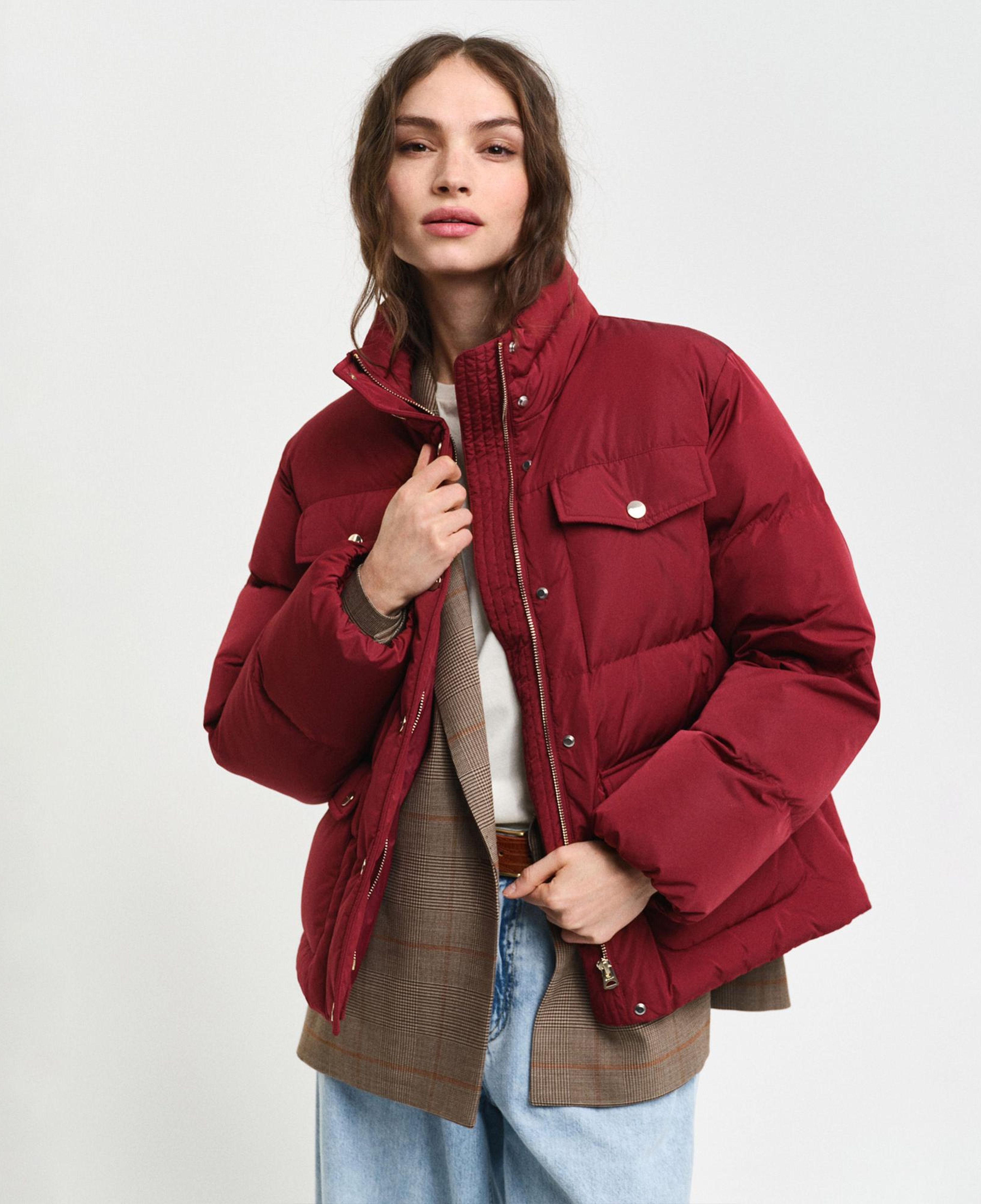 GANT Kadın Bordo Dik Yaka Mont