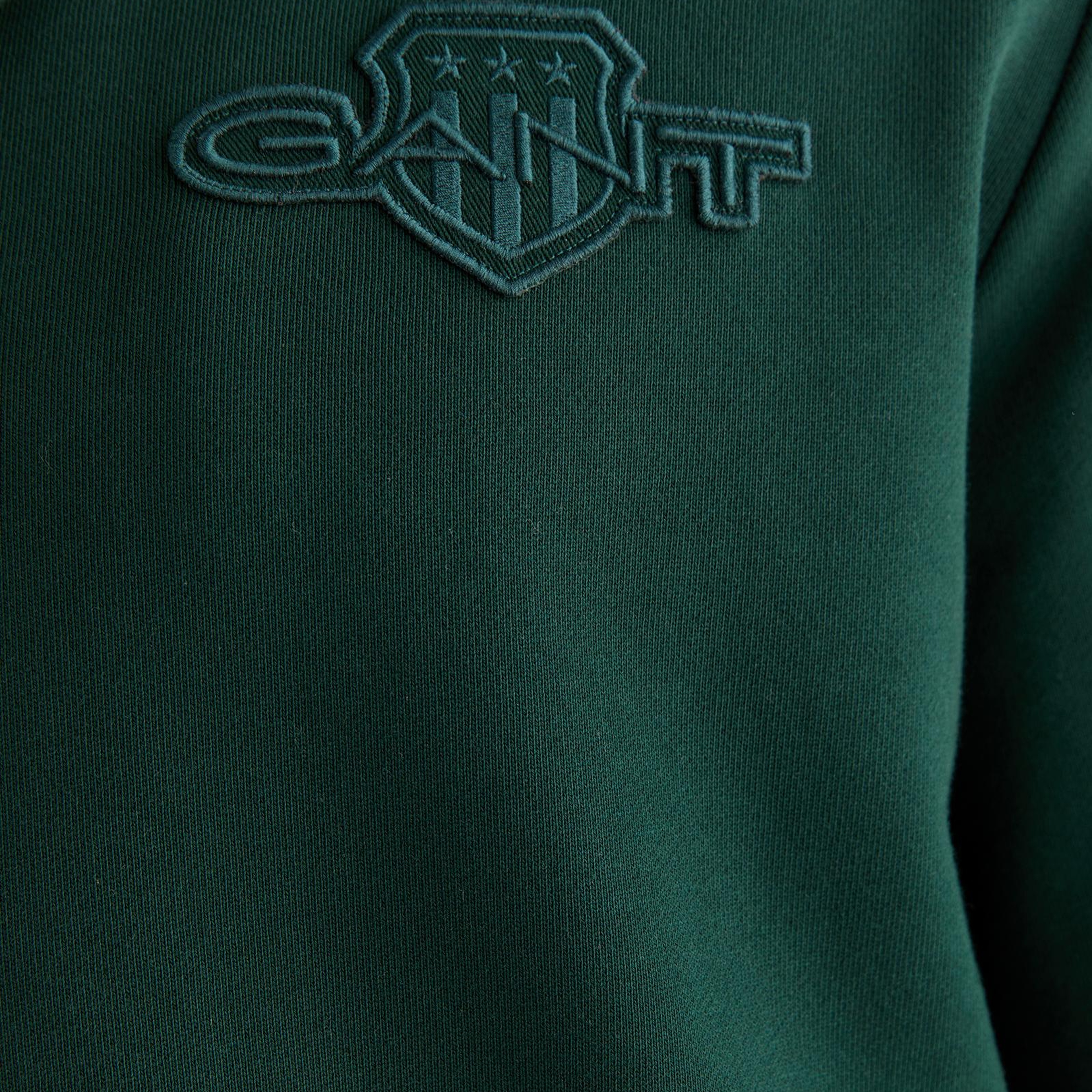 GANT Erkek Yeşil Regular Fit Kapüşonlu Fermuarlı Sweatshirt