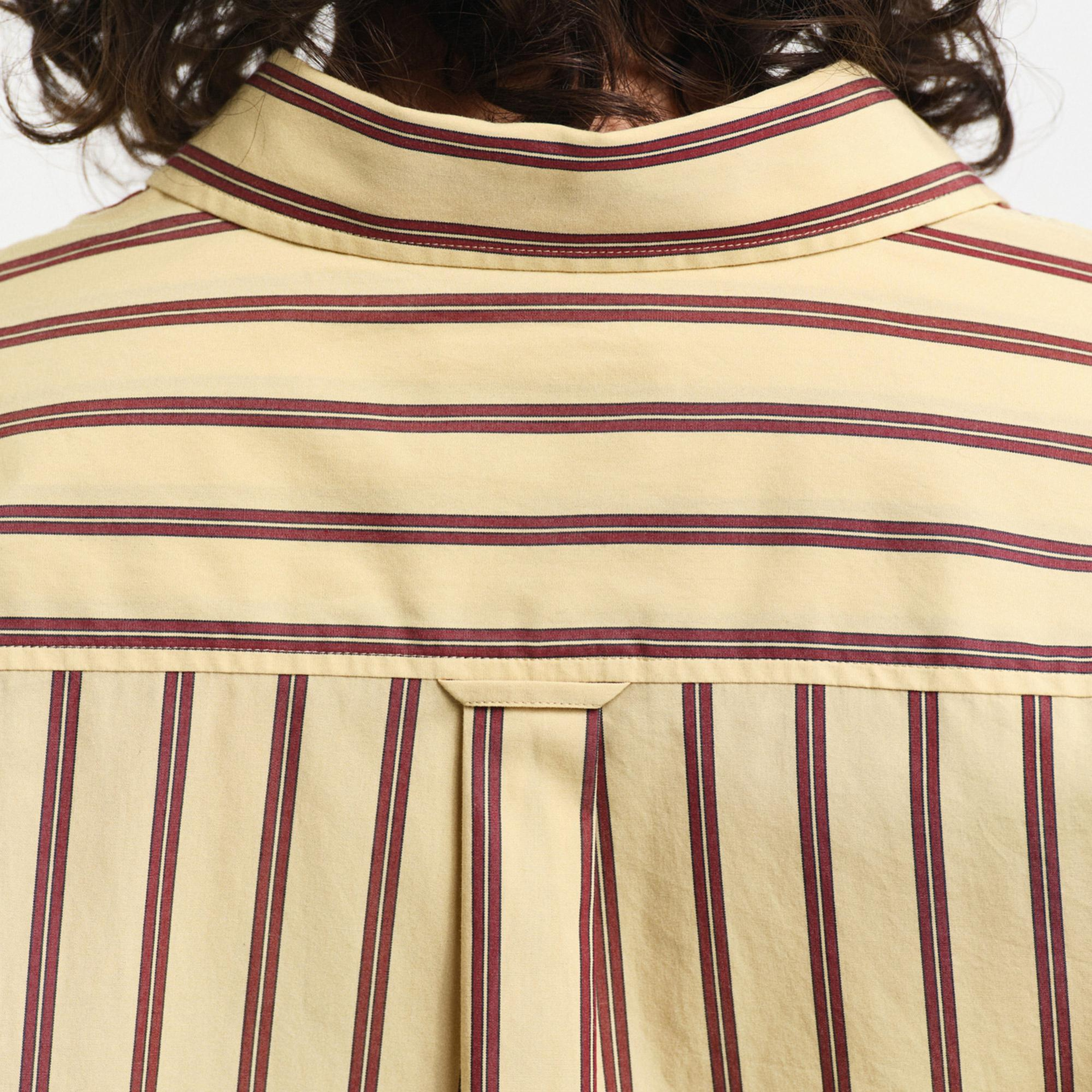 GANT Kadın Kahverengi Relaxed Fit Çizgili Gömlek