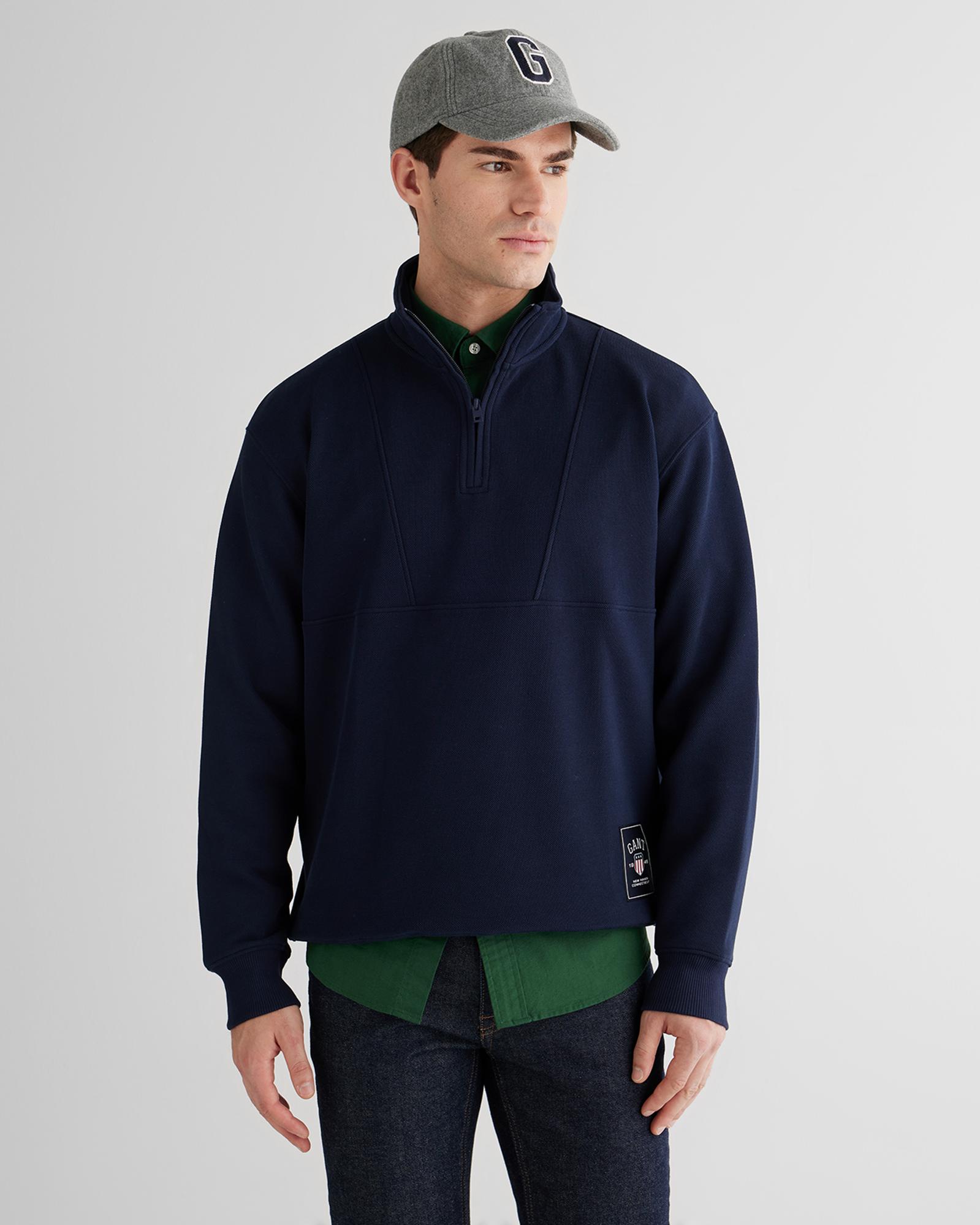 GANT Erkek Lacivert Relaxed Fit Sweatshirt