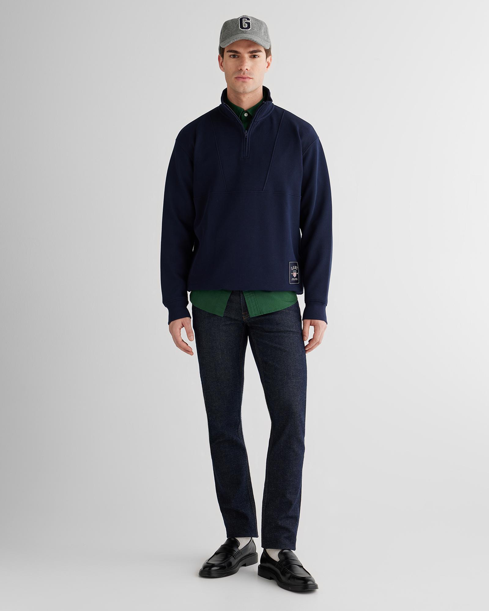 GANT Erkek Lacivert Relaxed Fit Sweatshirt